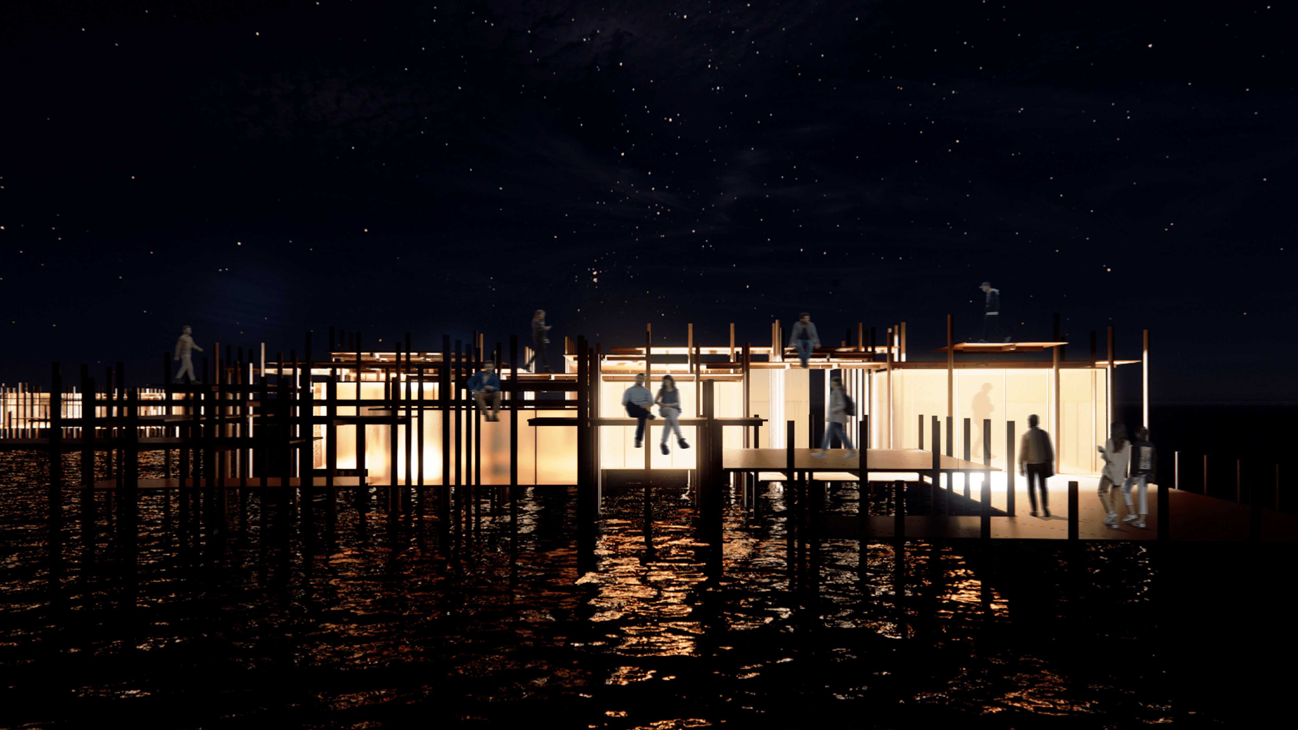 The story of Reverie unfolds as boats guide passengers across the Harbour, transforming each journey. Piers extend from Balls Head Reserve, seamlessly integrating to create a unified sense of belonging.