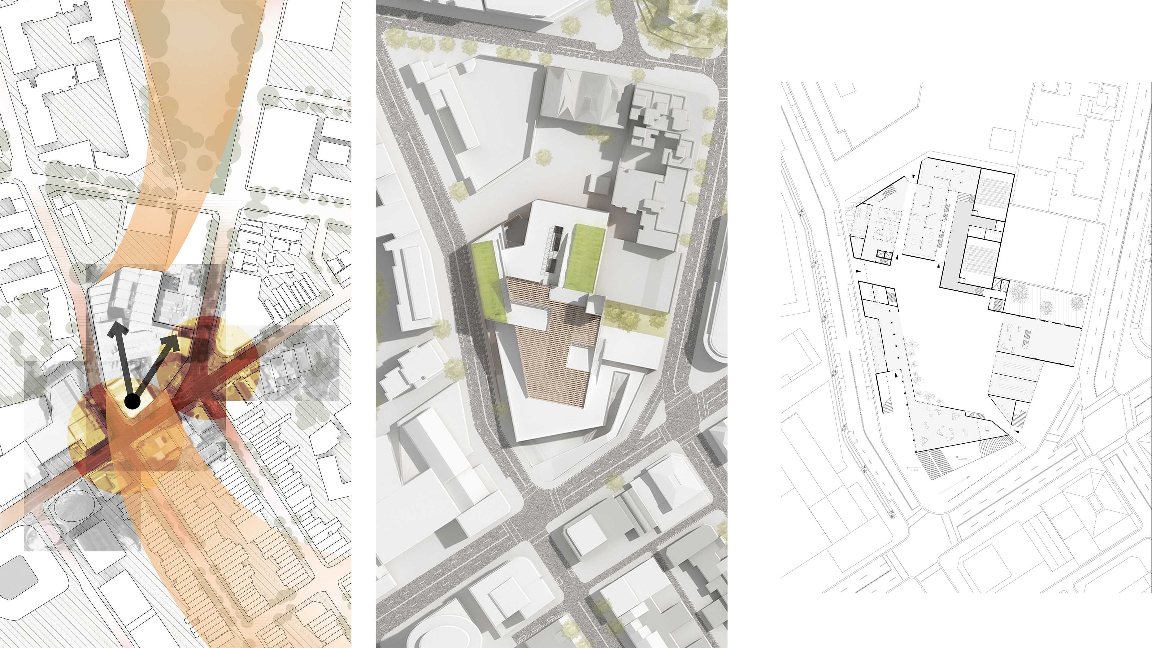 Site analysis, site plan and ground floor plan