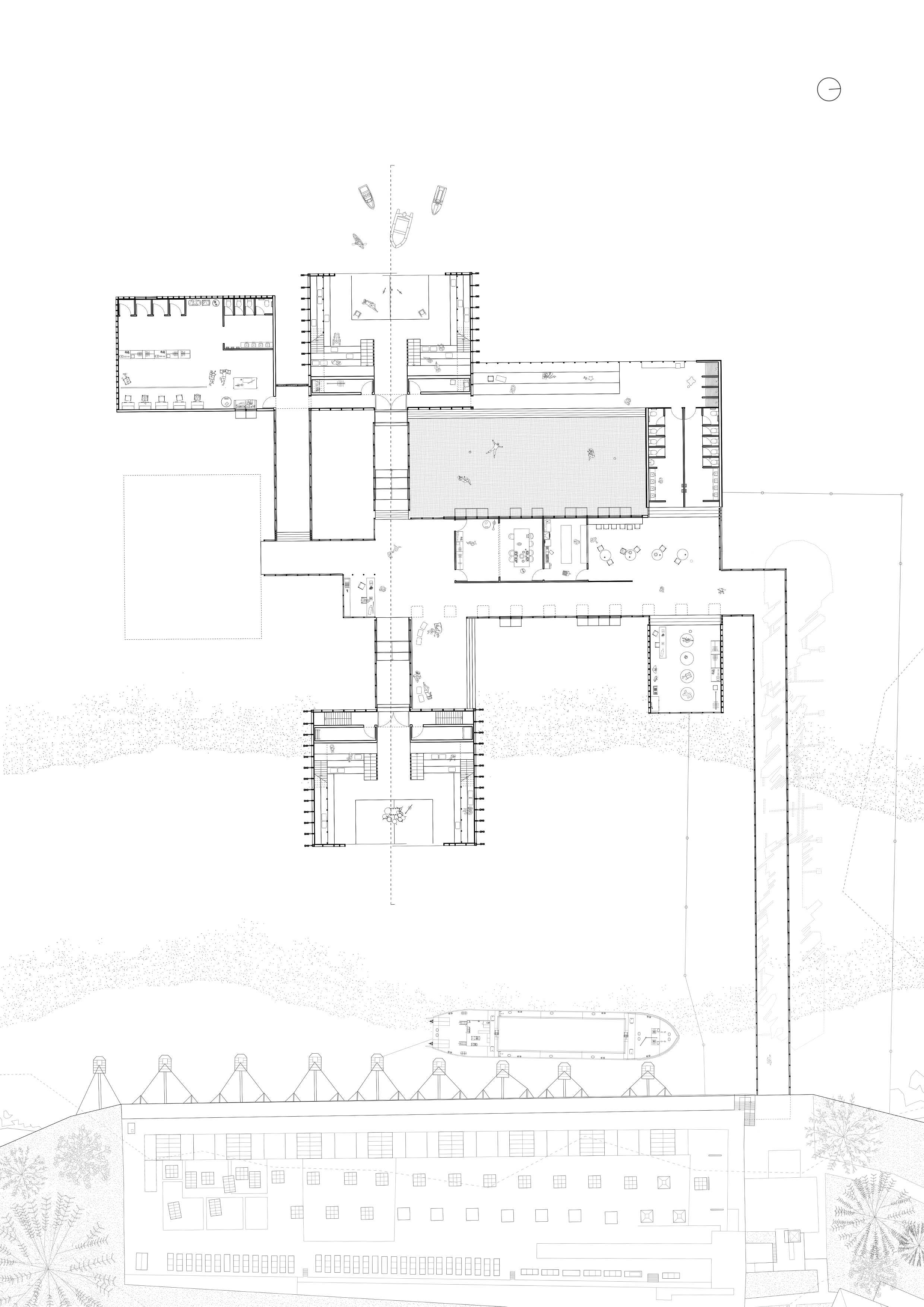 Ground floor plan of Tidebreaker showcasing its connection to the Coal Loader
