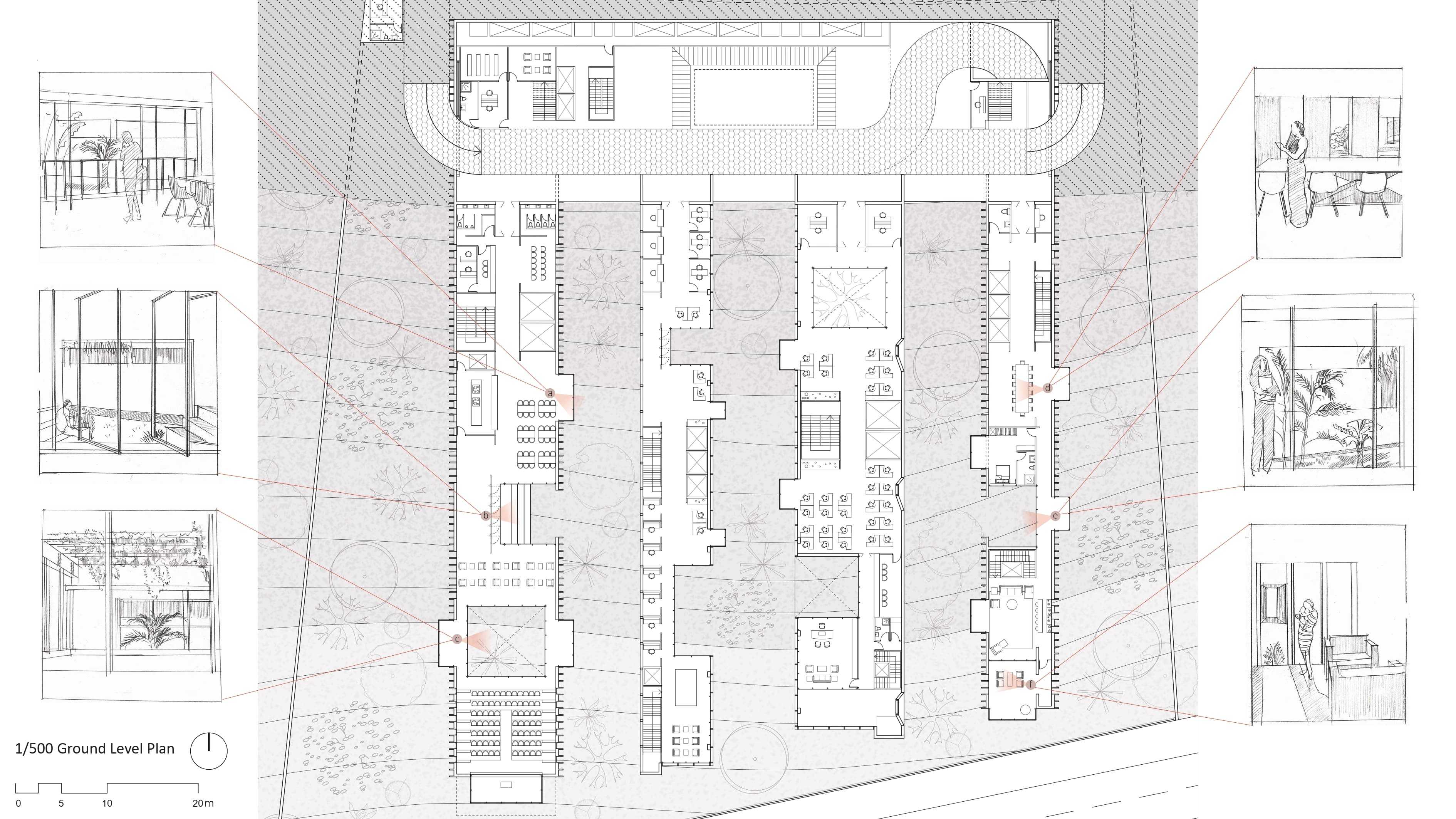 Inspired by Dutch modernism, the design establishes clear spatial order with vertical walls contrasting the organic landscape, achieving cohesive flow and a balanced boundary between structured interiors and wild gardens.