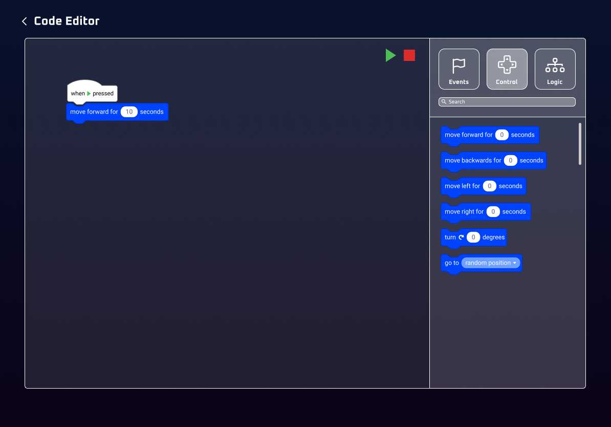 This is the Robo-Link Companion App UI Coding Screen.