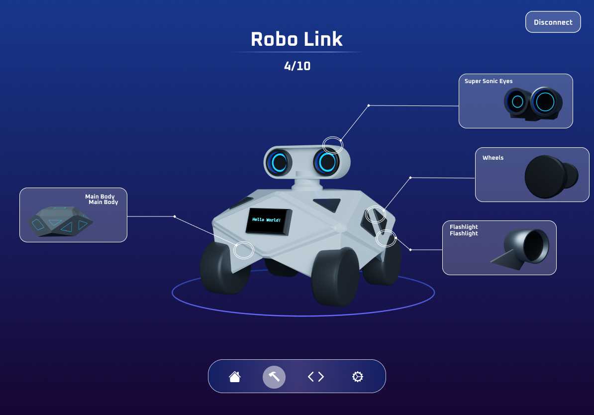 This is the RoboLink Companion App UI Attachments Page.