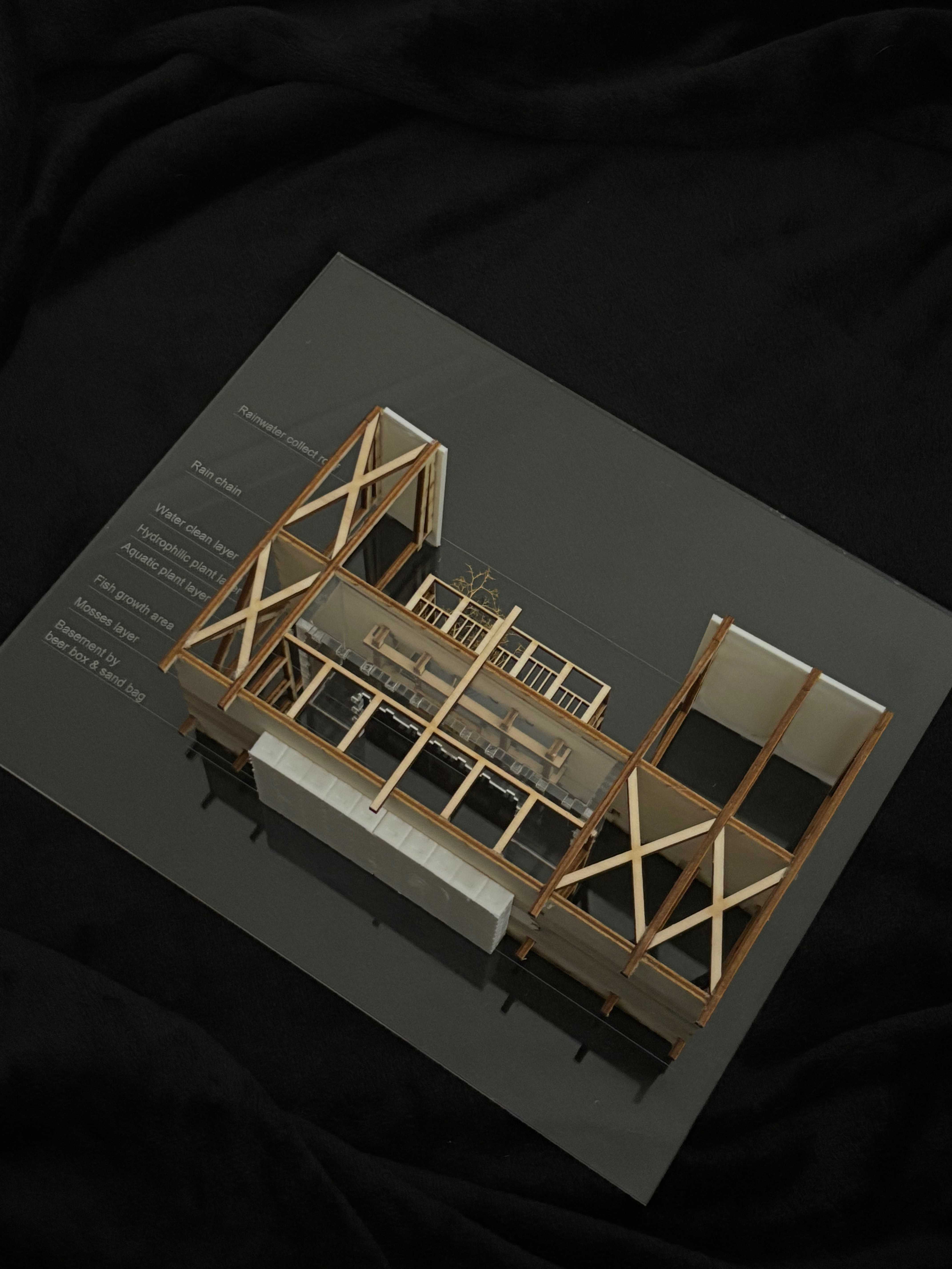 This is 1/50 physical model, which shows more detail about Aquaponics system.