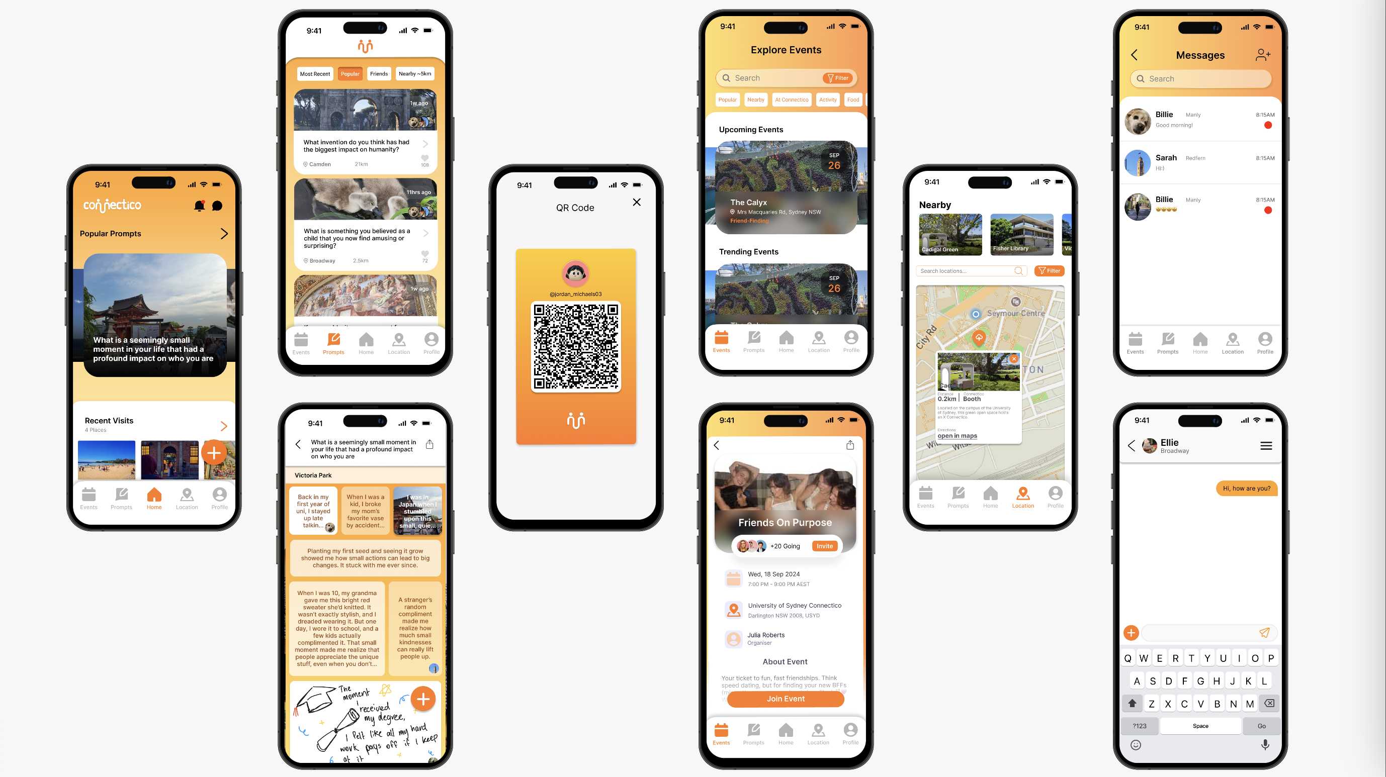 Connectico app features mockup