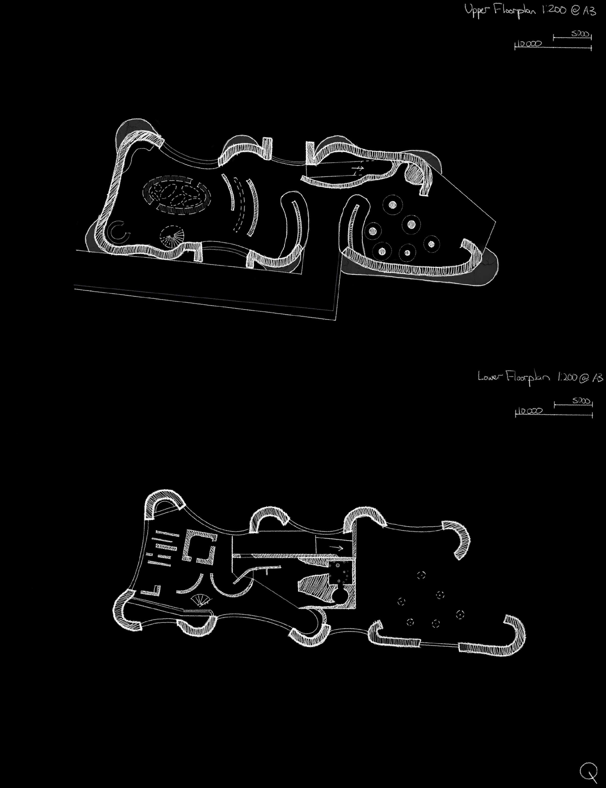 two floors both encourage free flowing spacious circulation, whilst introducing moments of compression and expansion. obfuscated sight lines and symbiosis of architecture and sensual experience question which is which.