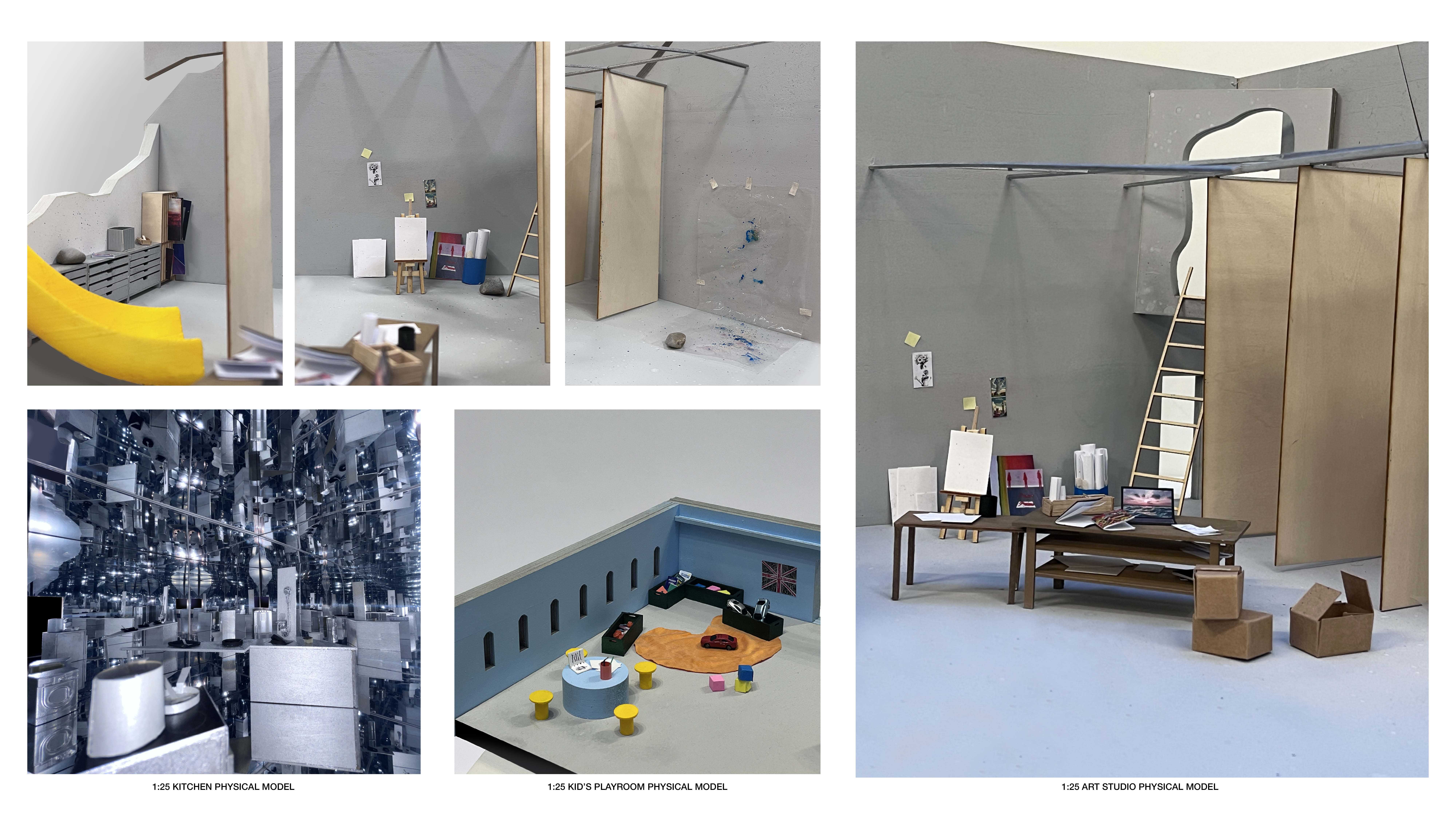 Physical Models: Kitchen, Kid's Playroom & Kim Noble's Art Studio 