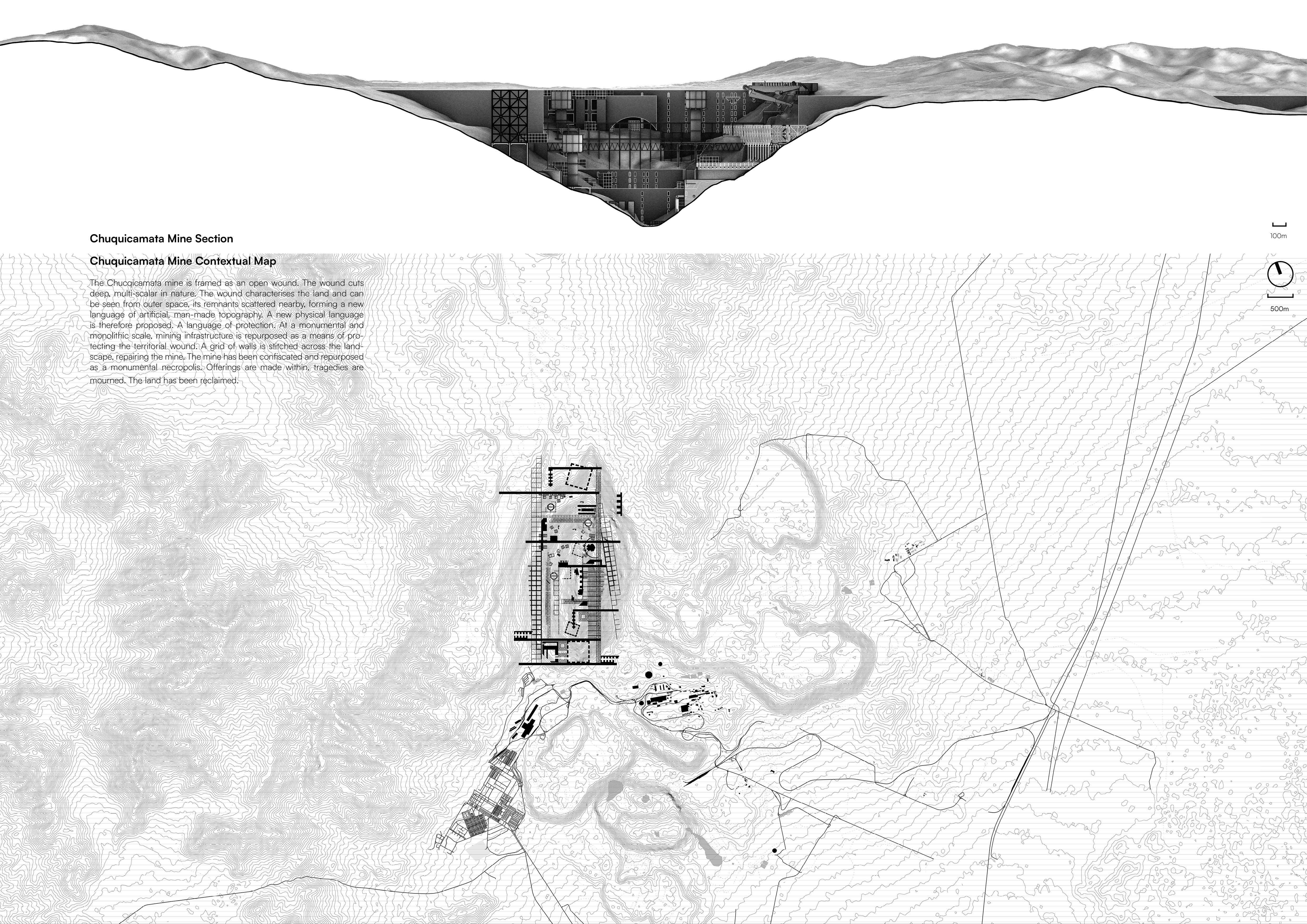 Chuquicamata Mine Contextual Map and Section

