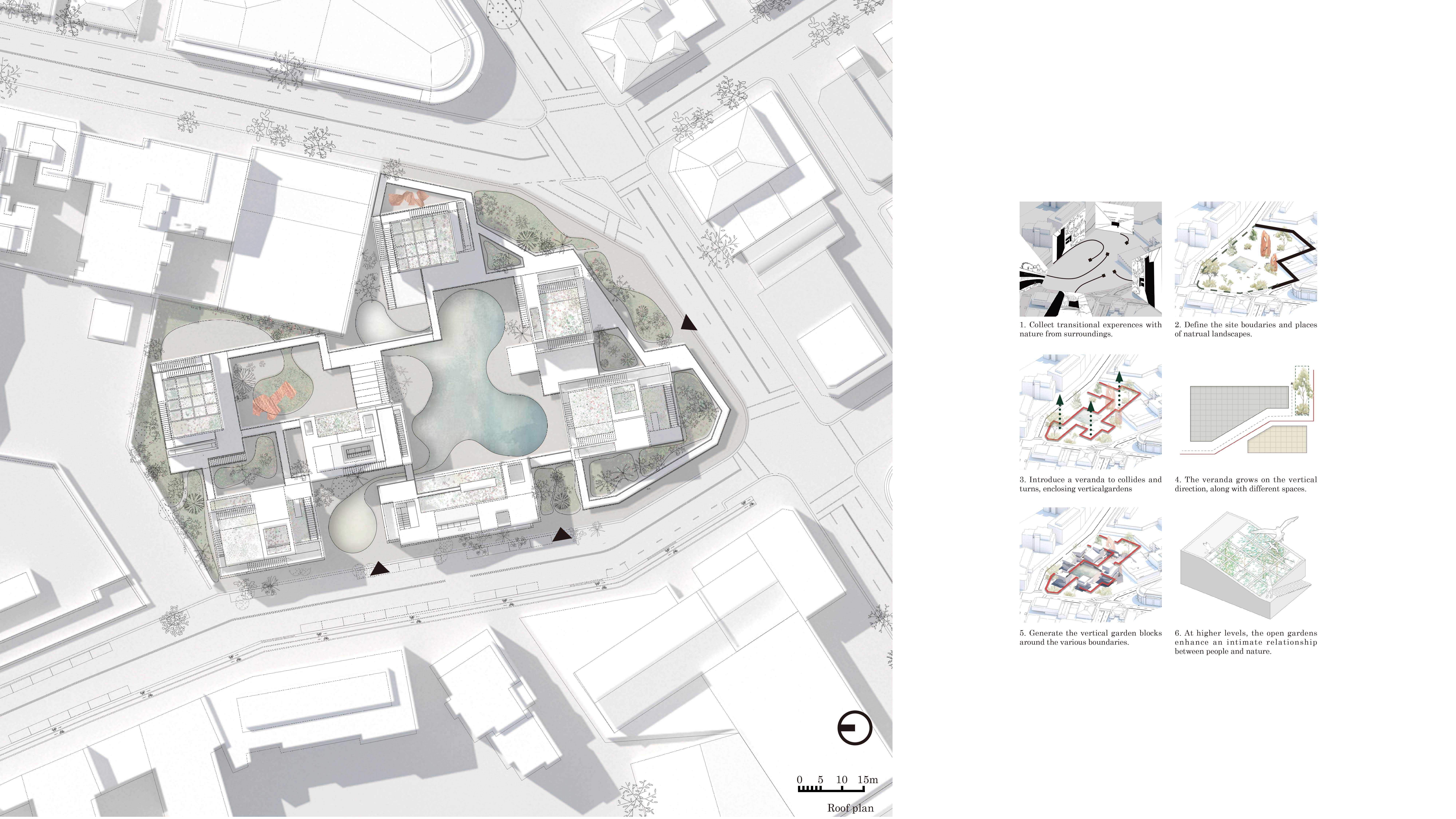 When the garden serves as a park, it provides essay access for the public to the landscapes on the ground level. The busy public entrances are on the south side along Bourke street, while the quiet and unintentional entries are on the west side along quiet George street.