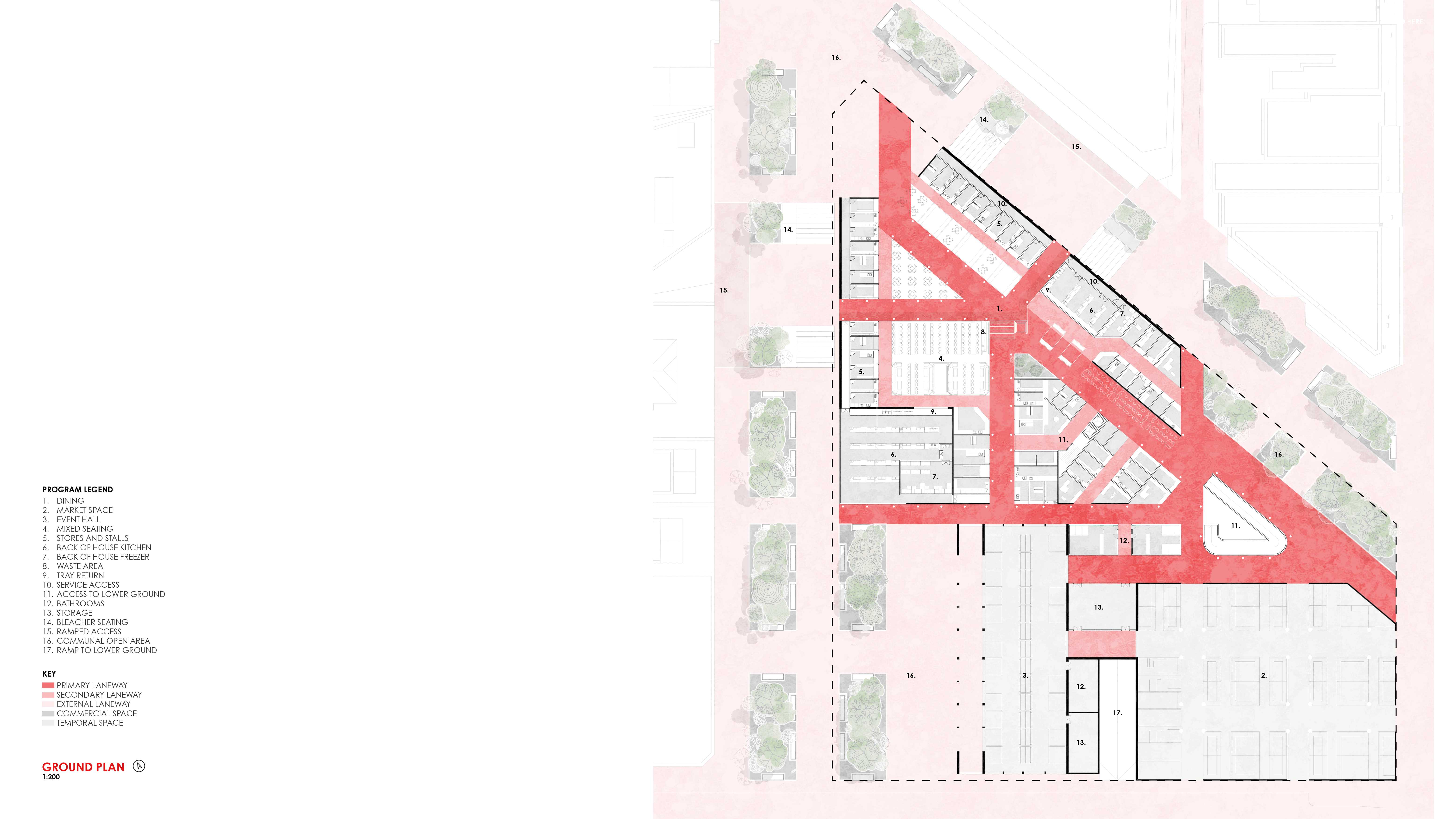 Informed by existing tenancy sizes along Auburn, a constellation of micro and macro divisions are provided to serve the local demographic and economy.