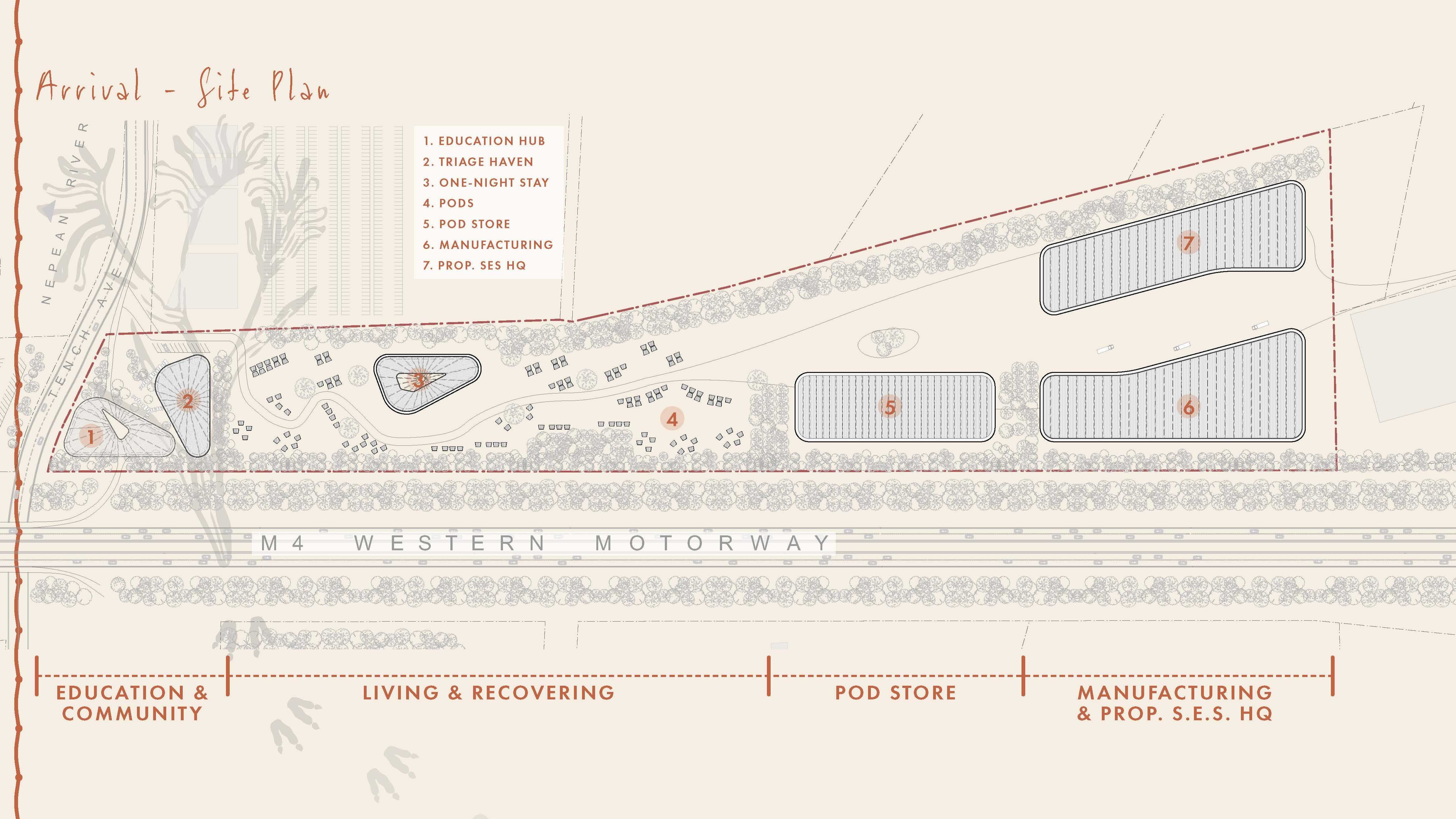 Pod-about first site, site plan - a beacon for those in need.