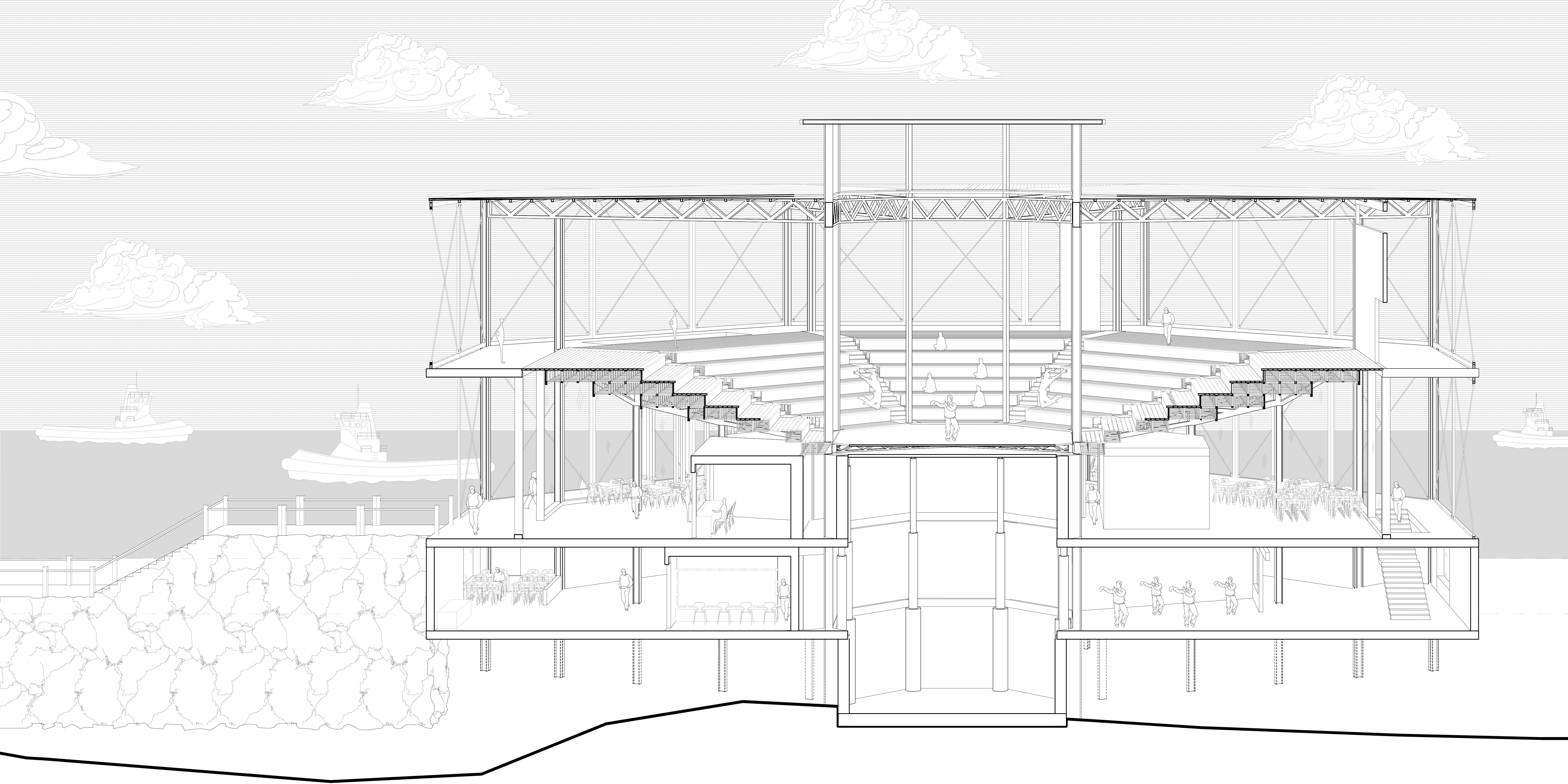 Auditorium Axometric Drawing