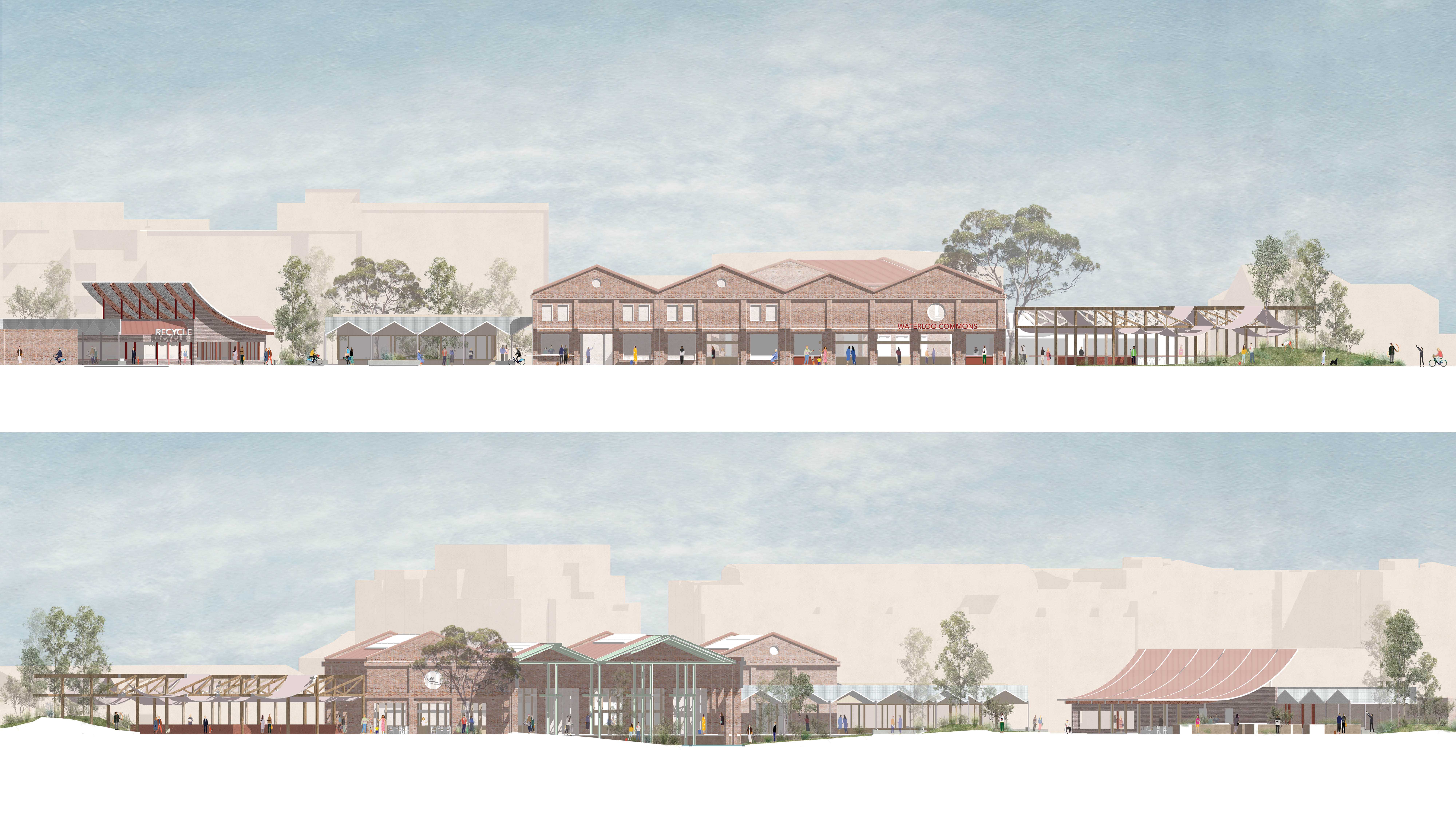 George Street Elevation and Section through proposal. 