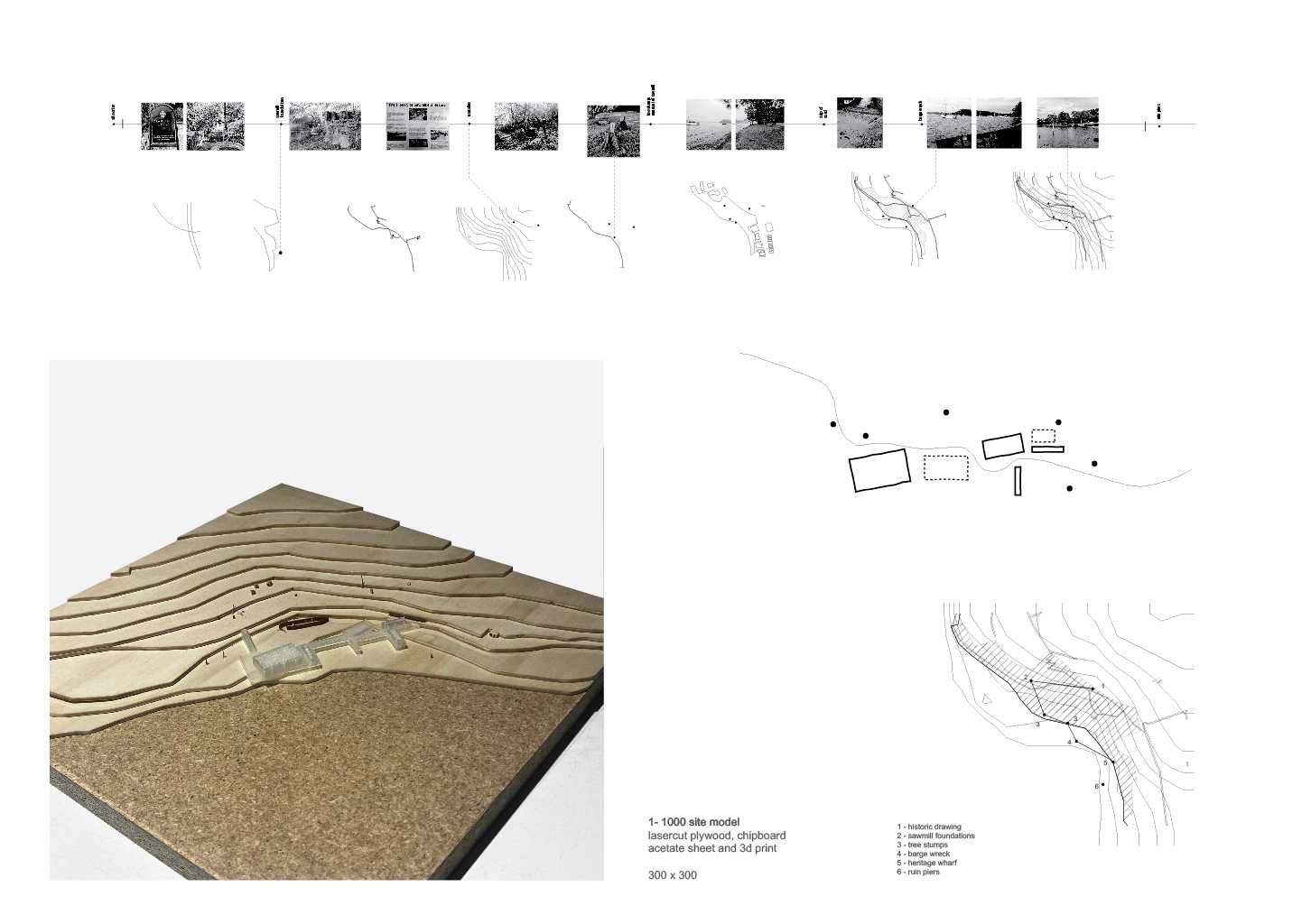 As such, the site model became an exercise in mapping these fragments. The programmatic volumes would disrupt the views of the fragments before revealing them. 