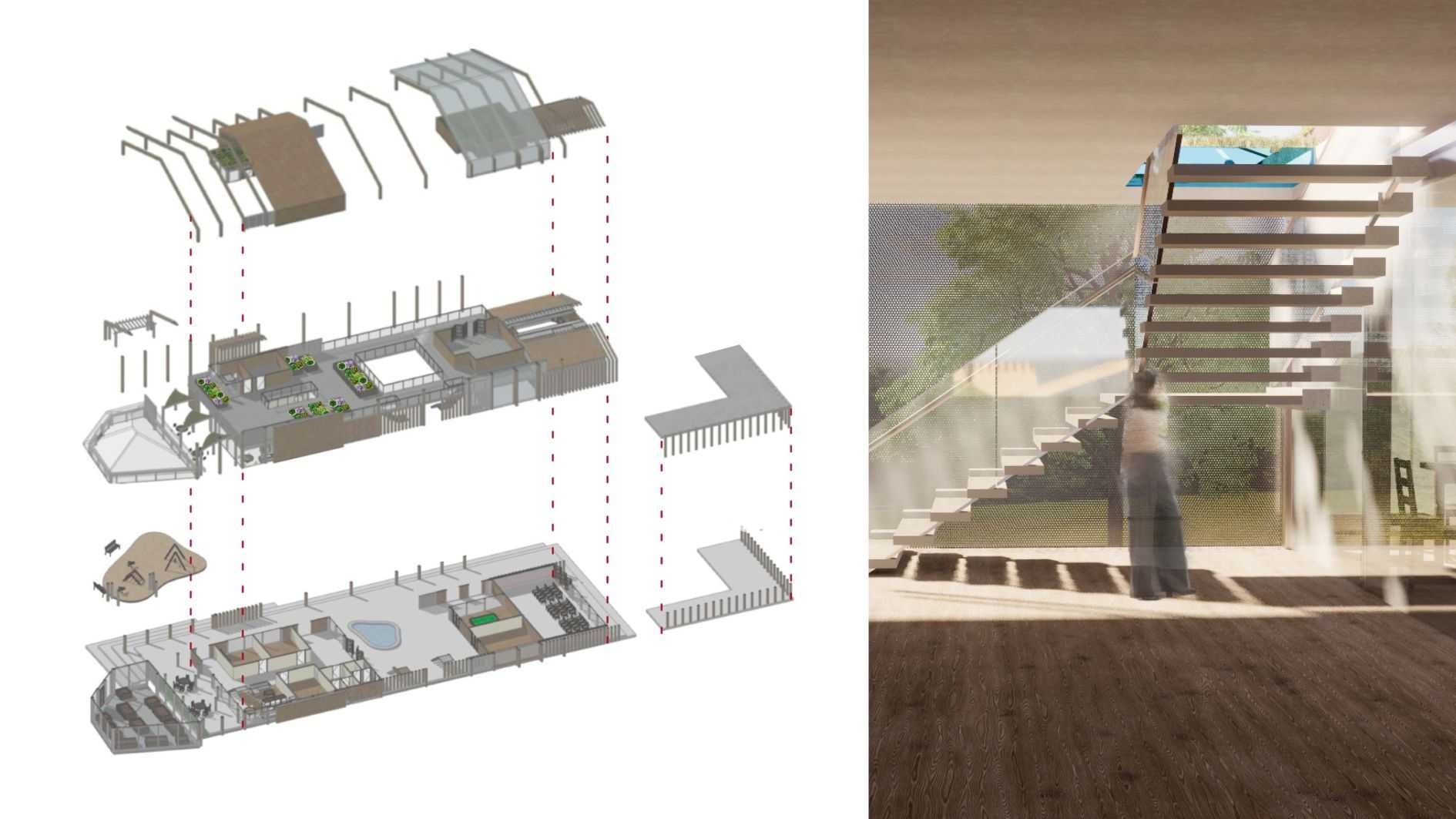 Exploded Axonometric and Internal View