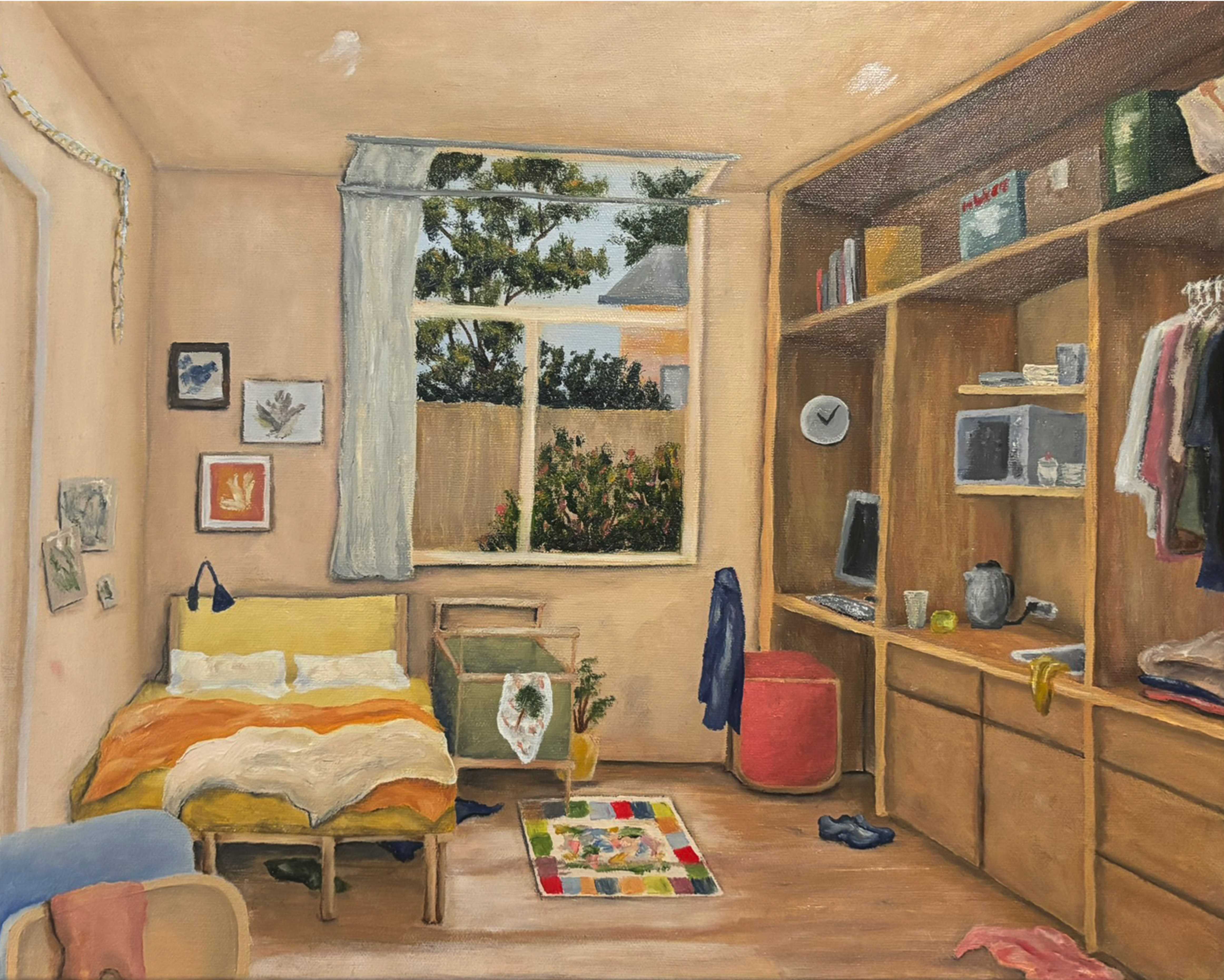 painting of interior room, oil on canvas

a threshold of void between rest and ownership, more than the absence of substance or form, enables engagement with the intangible. 