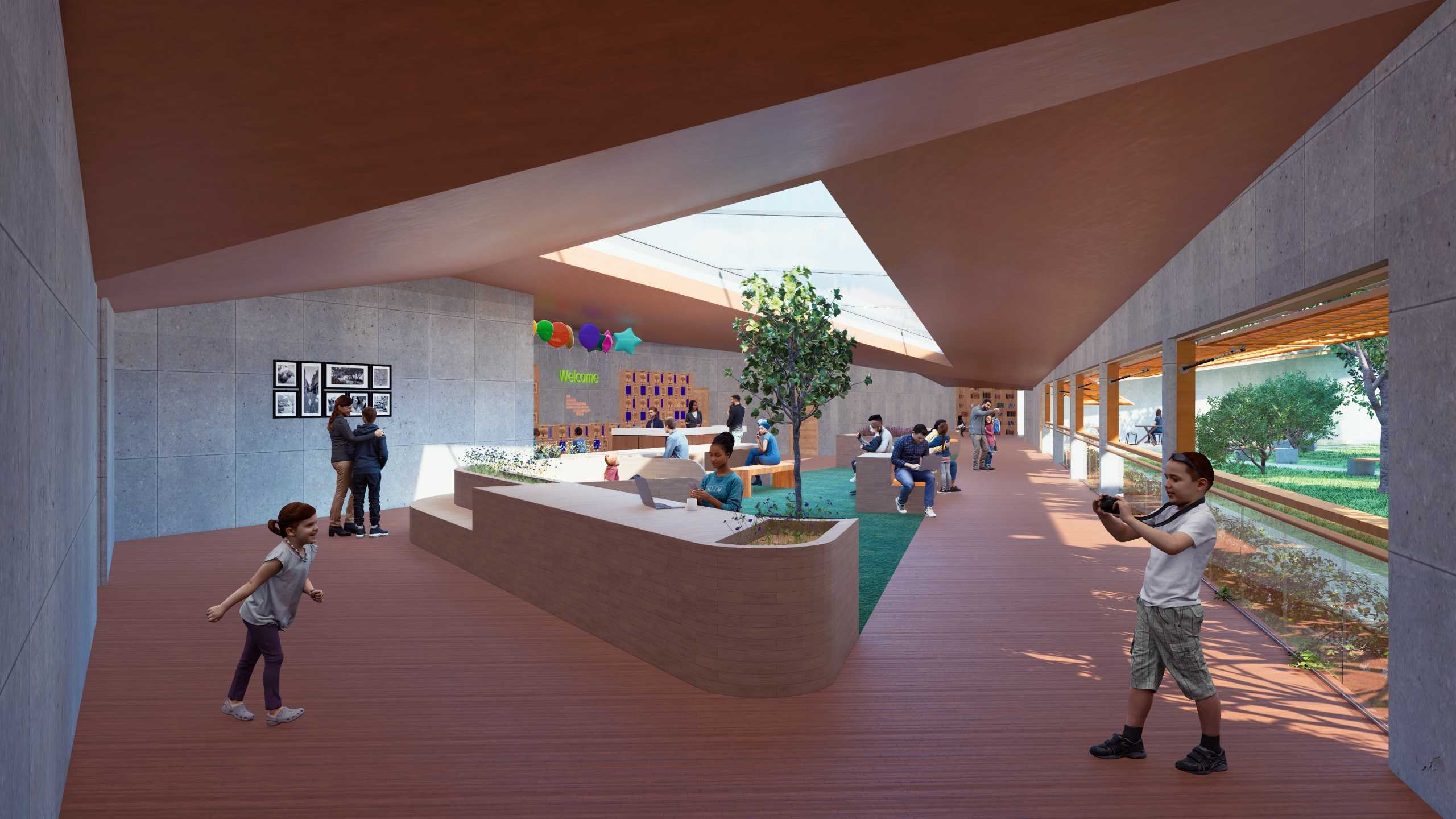 Lounge room – Space of Uncertainty, at the centre of self-discovery journey, offers moments of pause, introspection capturing the tension between internal struggle and emerging awareness in ever-changing natural elements. 