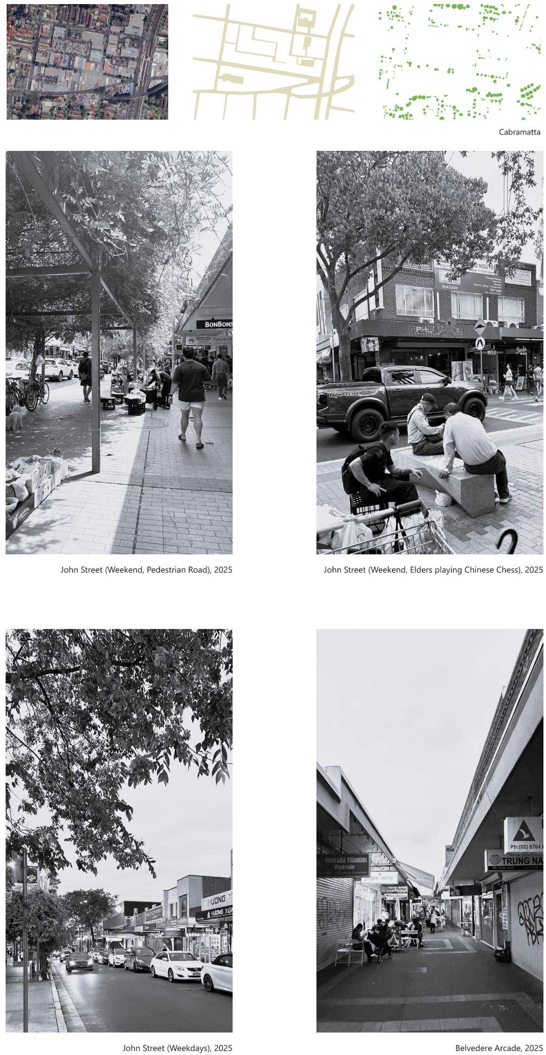 Analysis of Cabramatta’s multicultural CBD reveals vibrant markets but lacks green space, safe public realm and night-time activity, identifying Dutton Plaza’s rooftop car park as a key site for revitalisation.