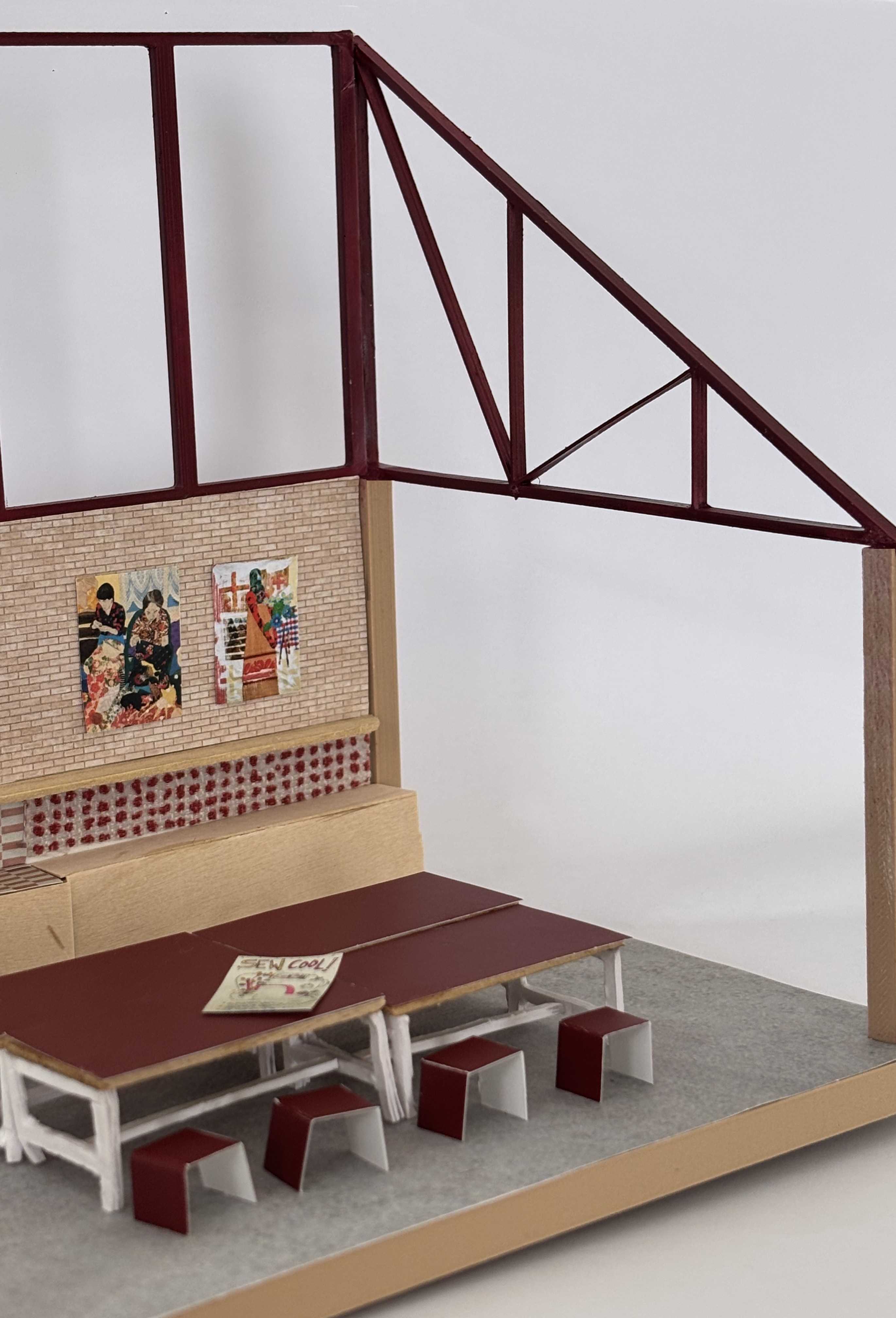 1:50 Interior Model - The Communal Weaving Table 