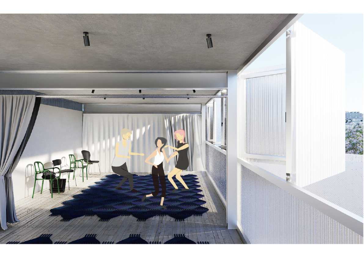 Group therapy room render: hey! Let's dance together! 