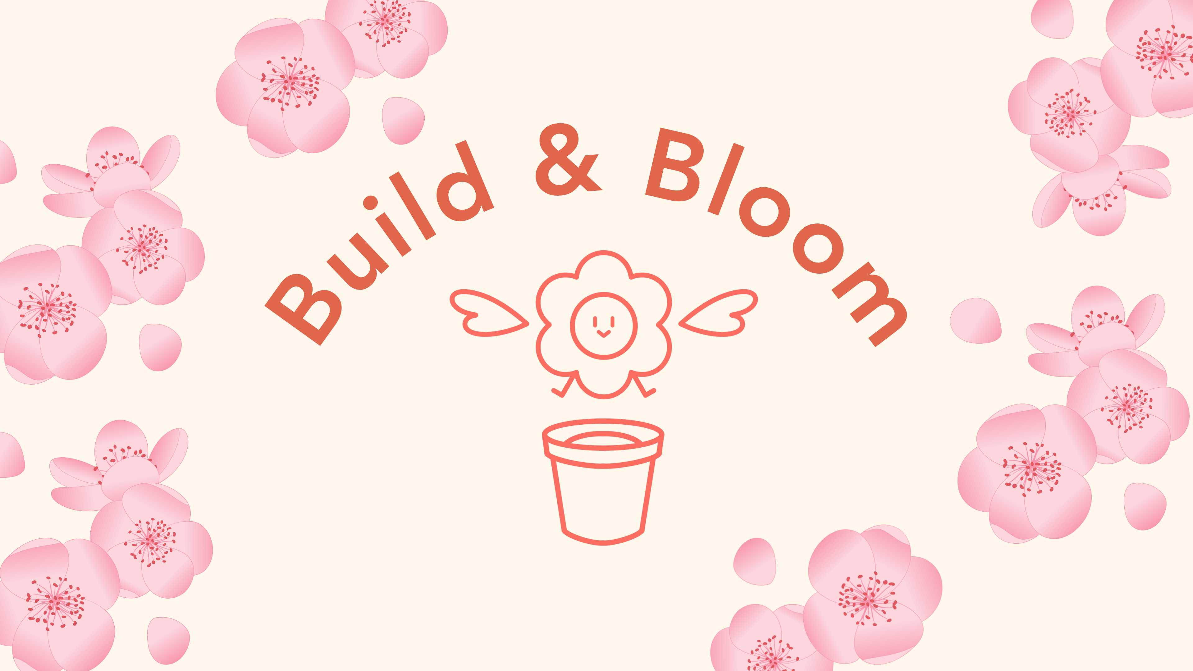 Logo with blooming flowers around it 