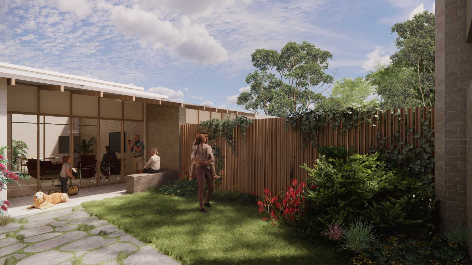 Connected living - shared garden space between the primary and ancillary dwelling