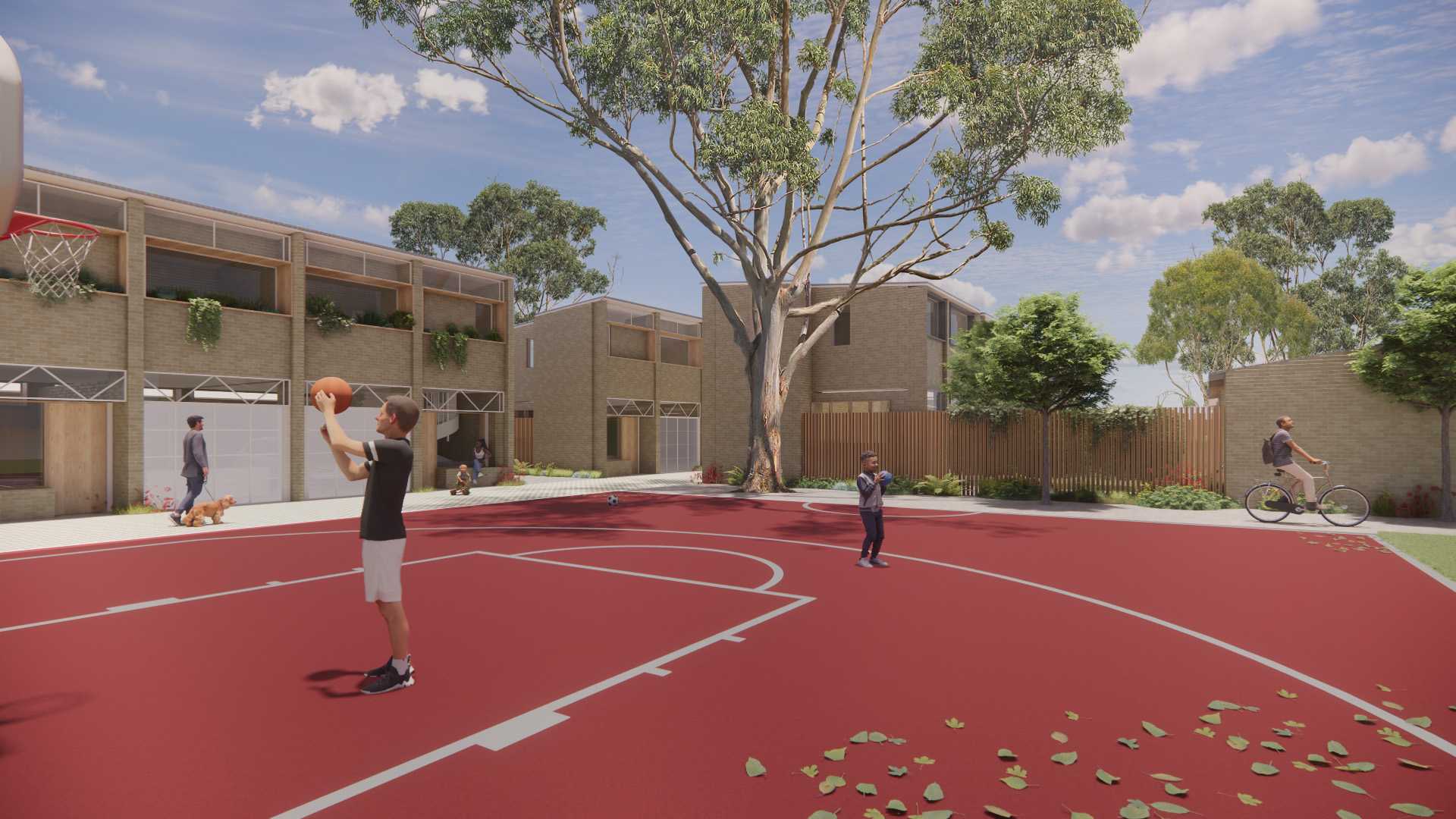 Community shared space, which becomes an extension of the shared backyard