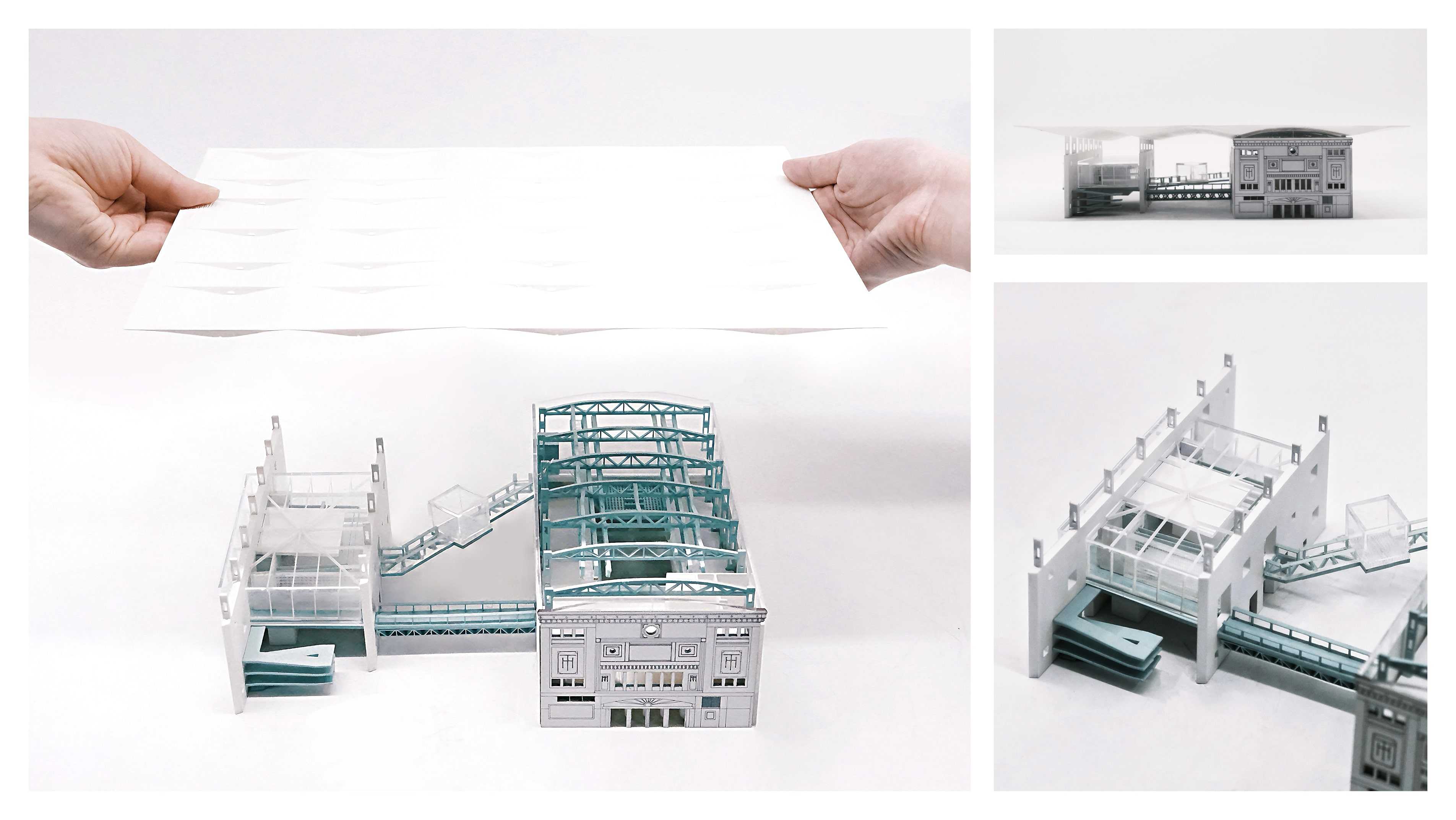 A 1:200 physical model illustrating the internal coolth system within the museum.