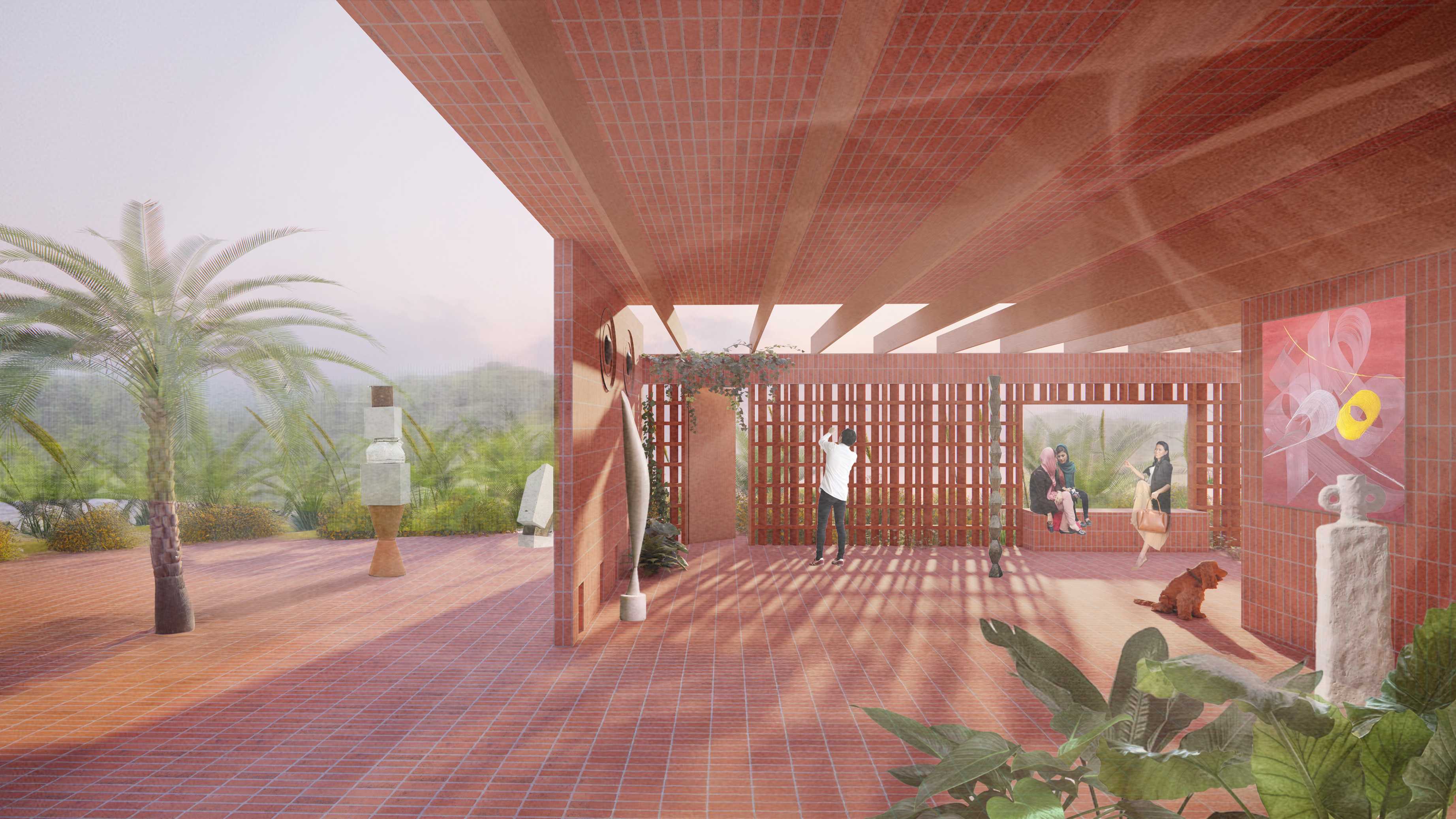 The ambassador's residence within the embassy - brick building constructed from traditional Nepalese dachi appa brick.