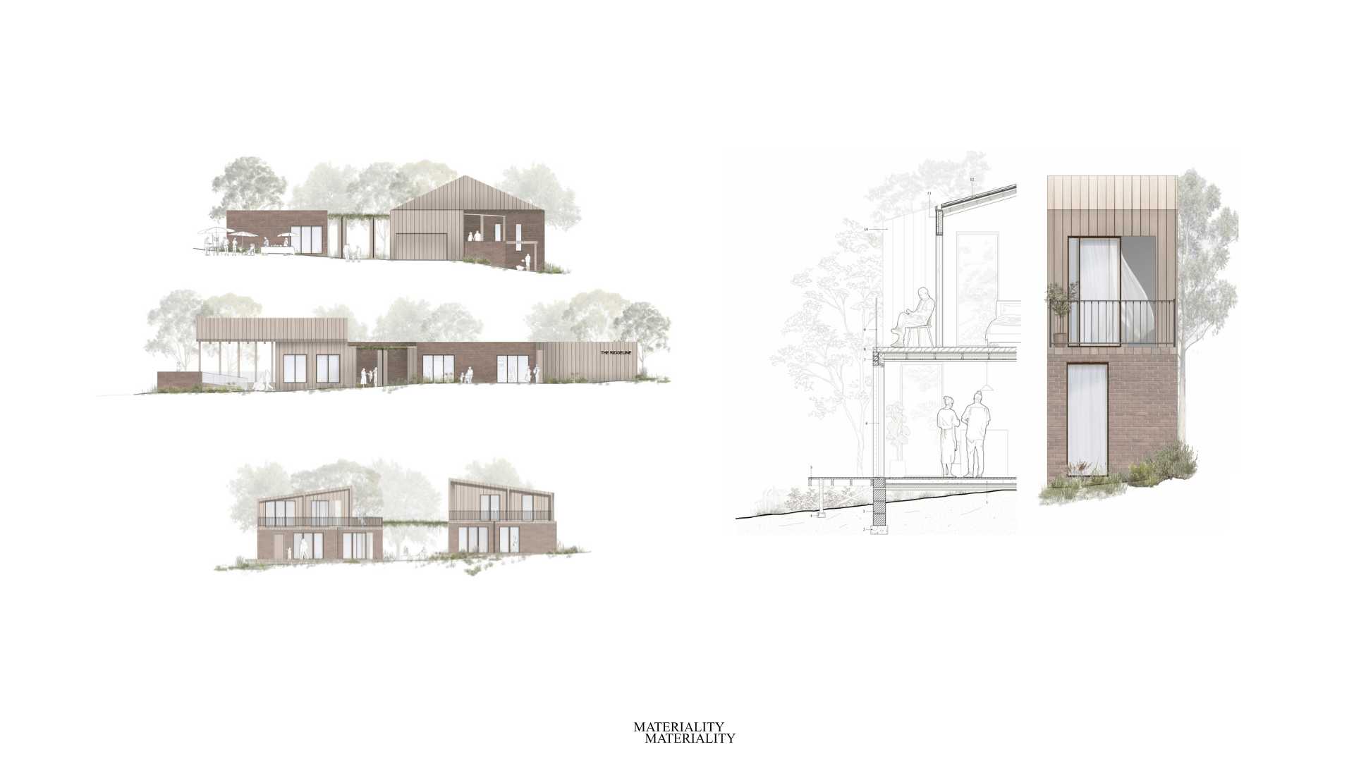 A hybrid structure with heavyweight bricks on the ground floor that hold cultural significance to the Clairvaux local community and modular timber lightweight on the first floor above. 