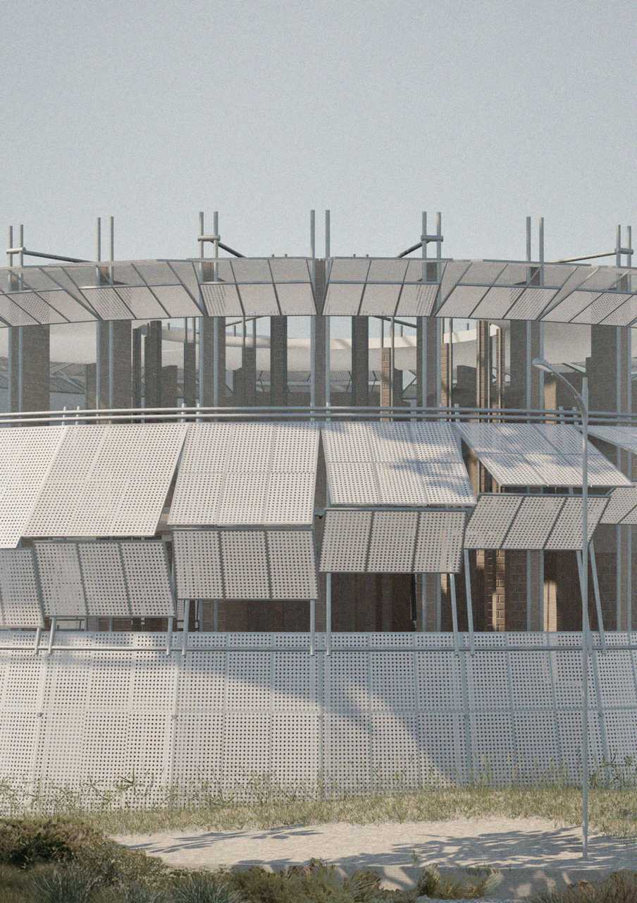 Detail of operable facade 