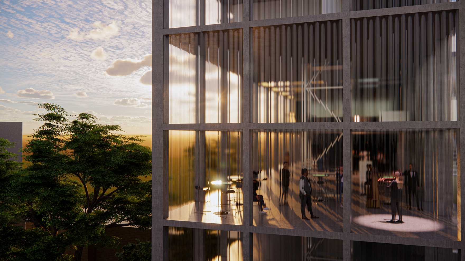 Auditorium Waiting Bar Area Exterior Render