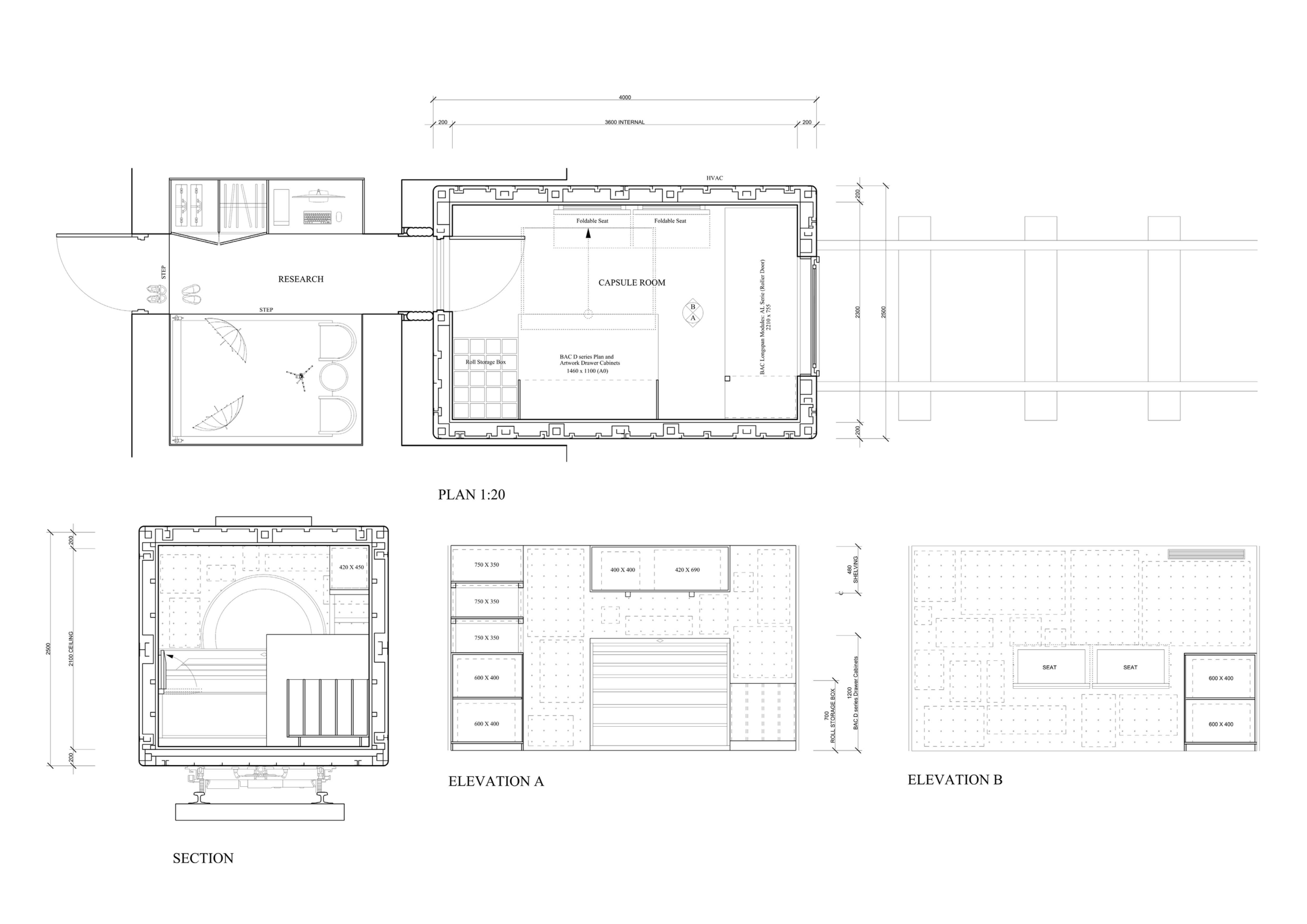 Nakagin capsules are cleared and repopulated with archives. They arrive as ordered packages, memory enclosed in compact rooms moving on rails, creating an itinerant archive dispersed through infrastructural motion.