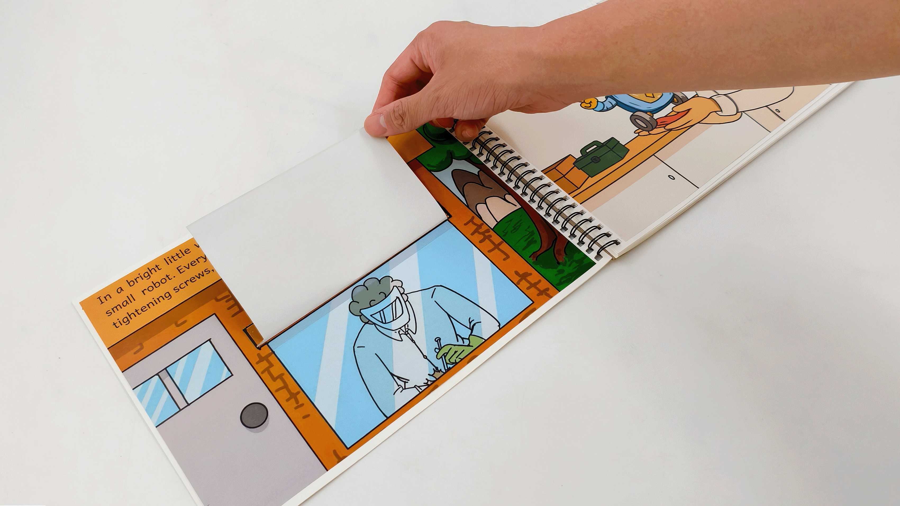 Interaction with the window flap turns discovery into a tiny adventure, helping children stay engaged while learning that independence grows through curiosity and gentle exploration. 