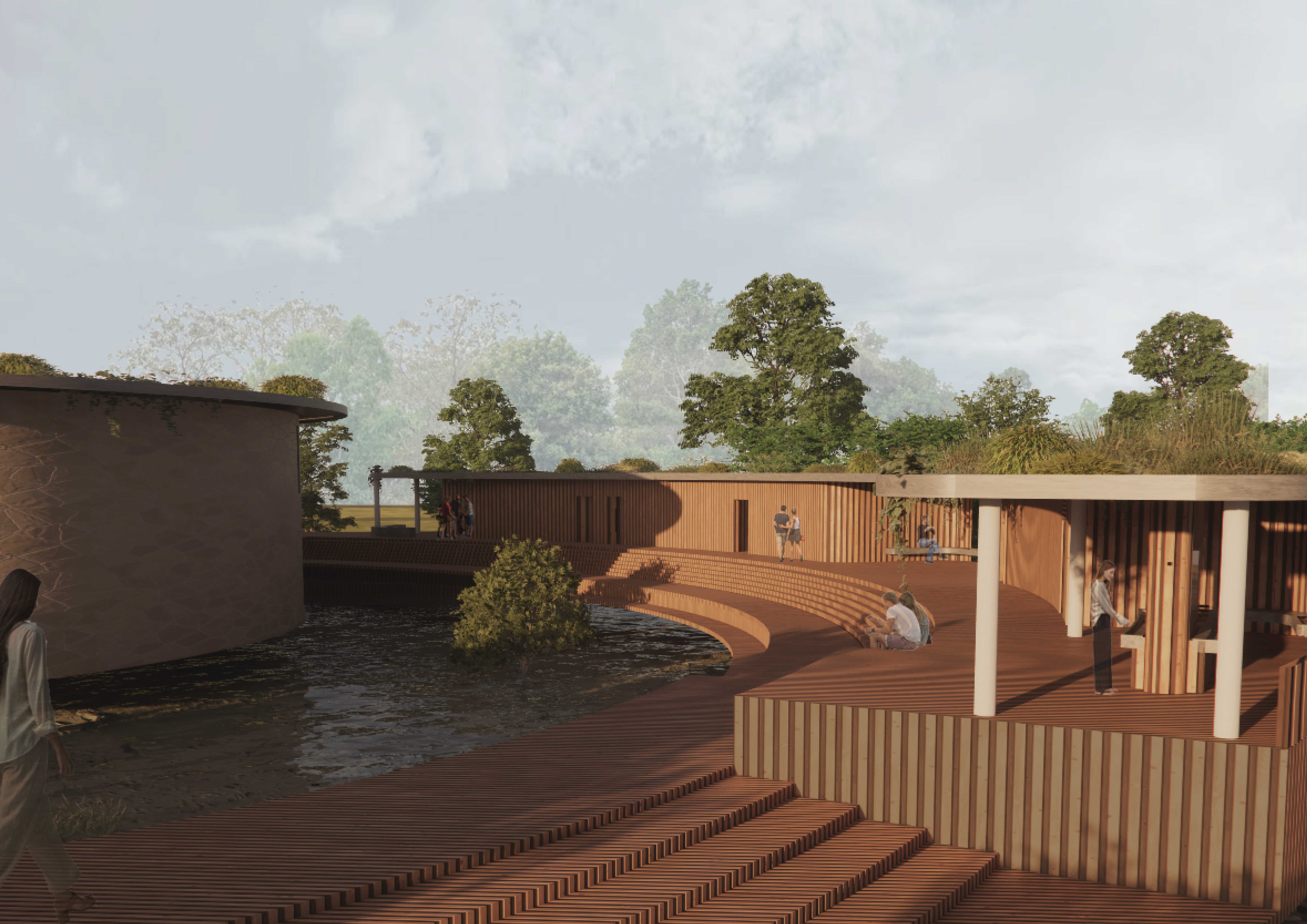 Visualisation of the 'Chamber of Surrender' at low tide, looking north-west