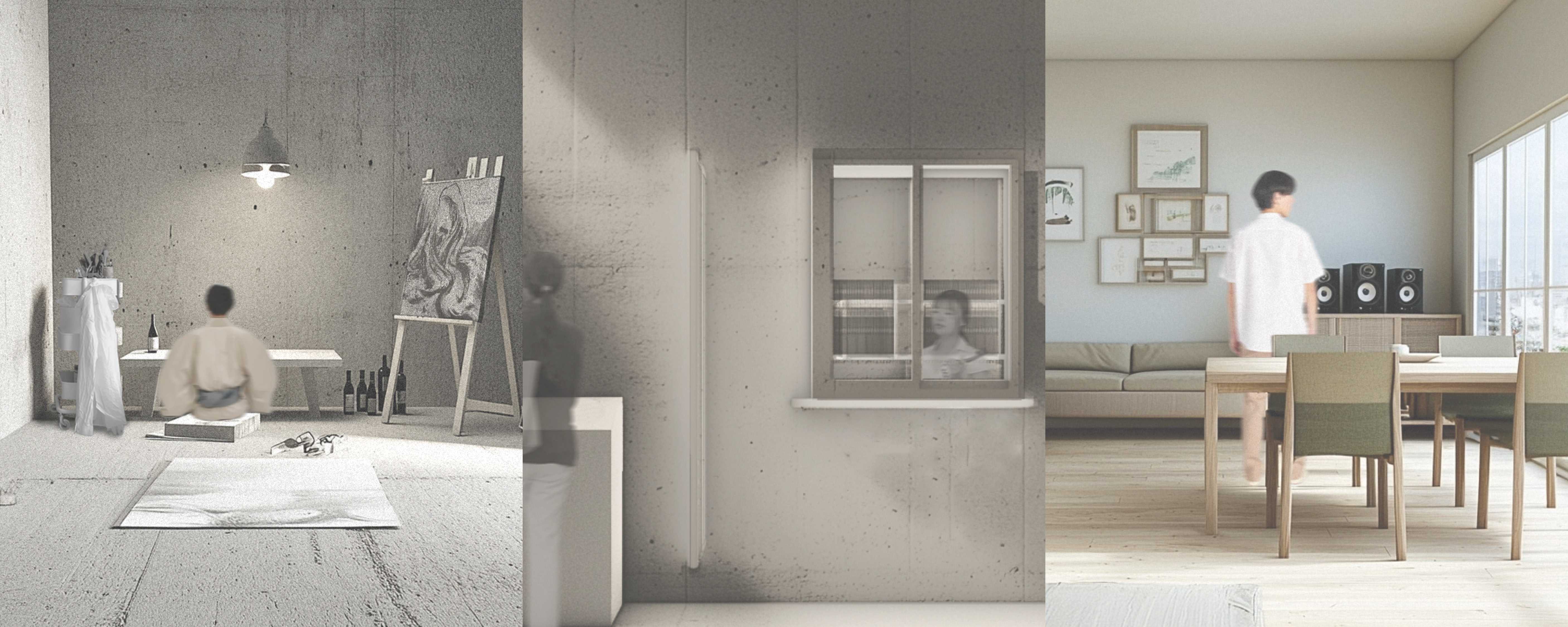 Safe spaces within the Museum of Loneliness where each character quietly resides.