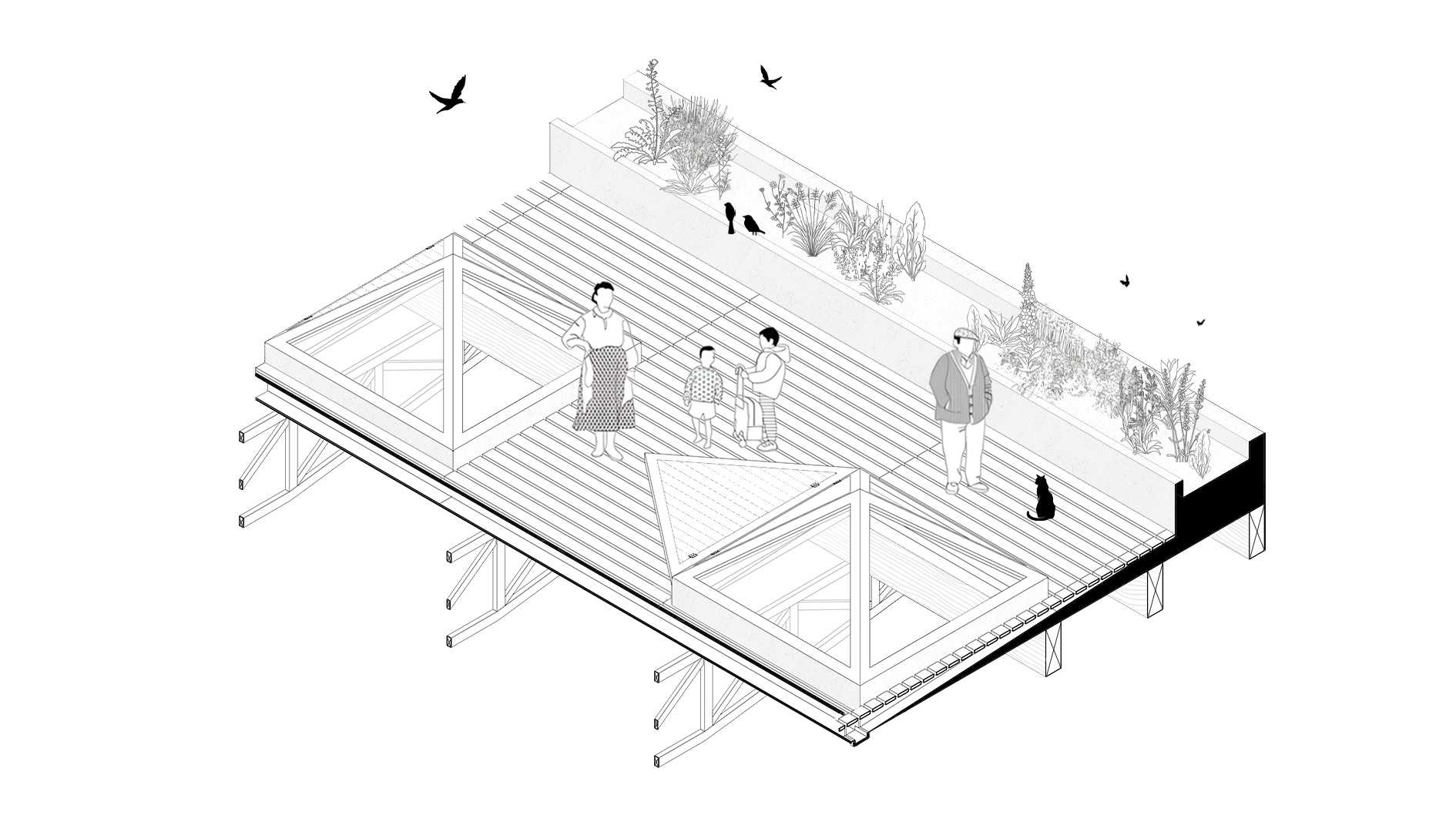  Sectional Axonometric of the Midnight Star Roof