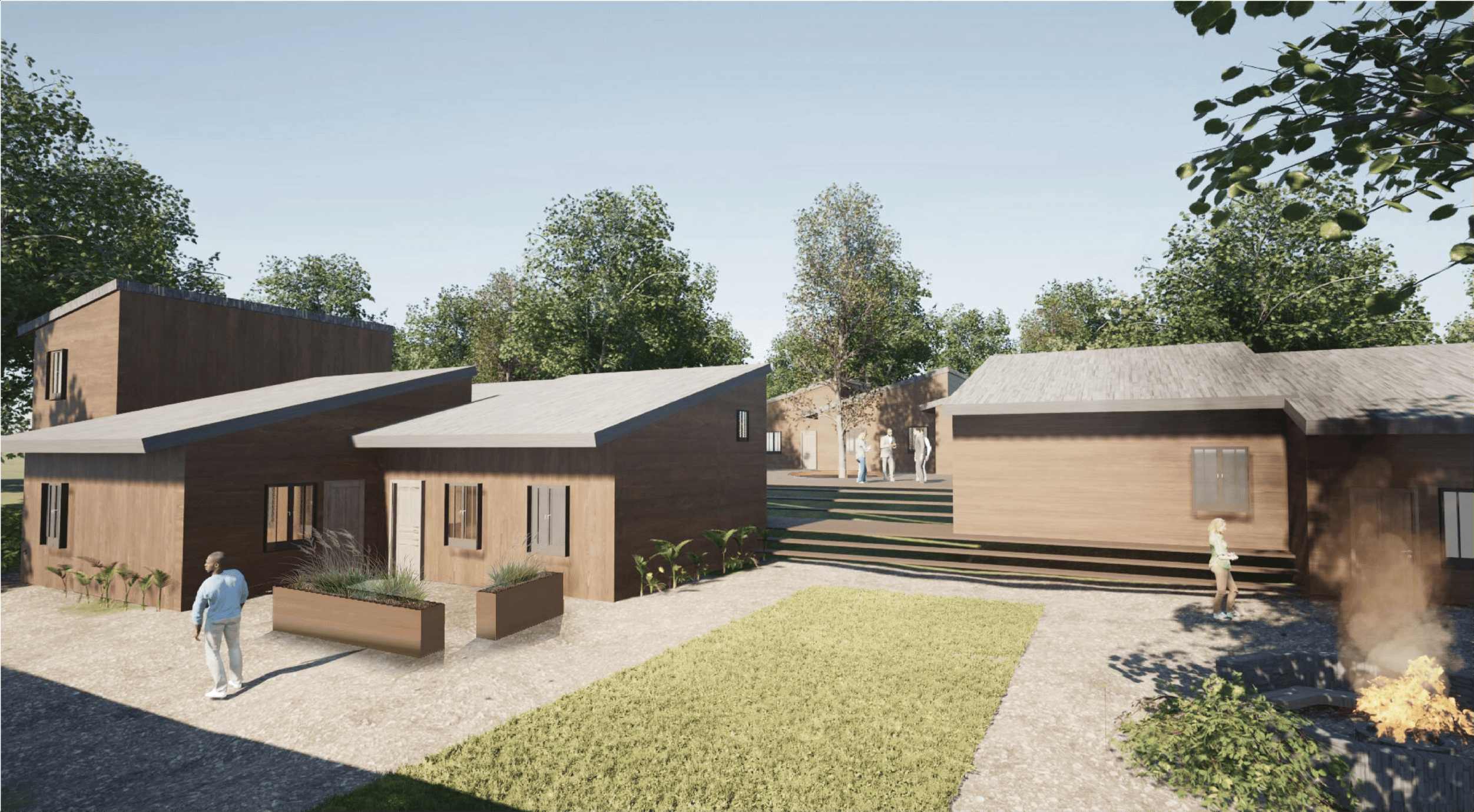 Communal courtyards form the heart of REFRAMED. Semi public boardwalks connecting the clusters and large central courtyards act as a point of connection for the community as a whole.