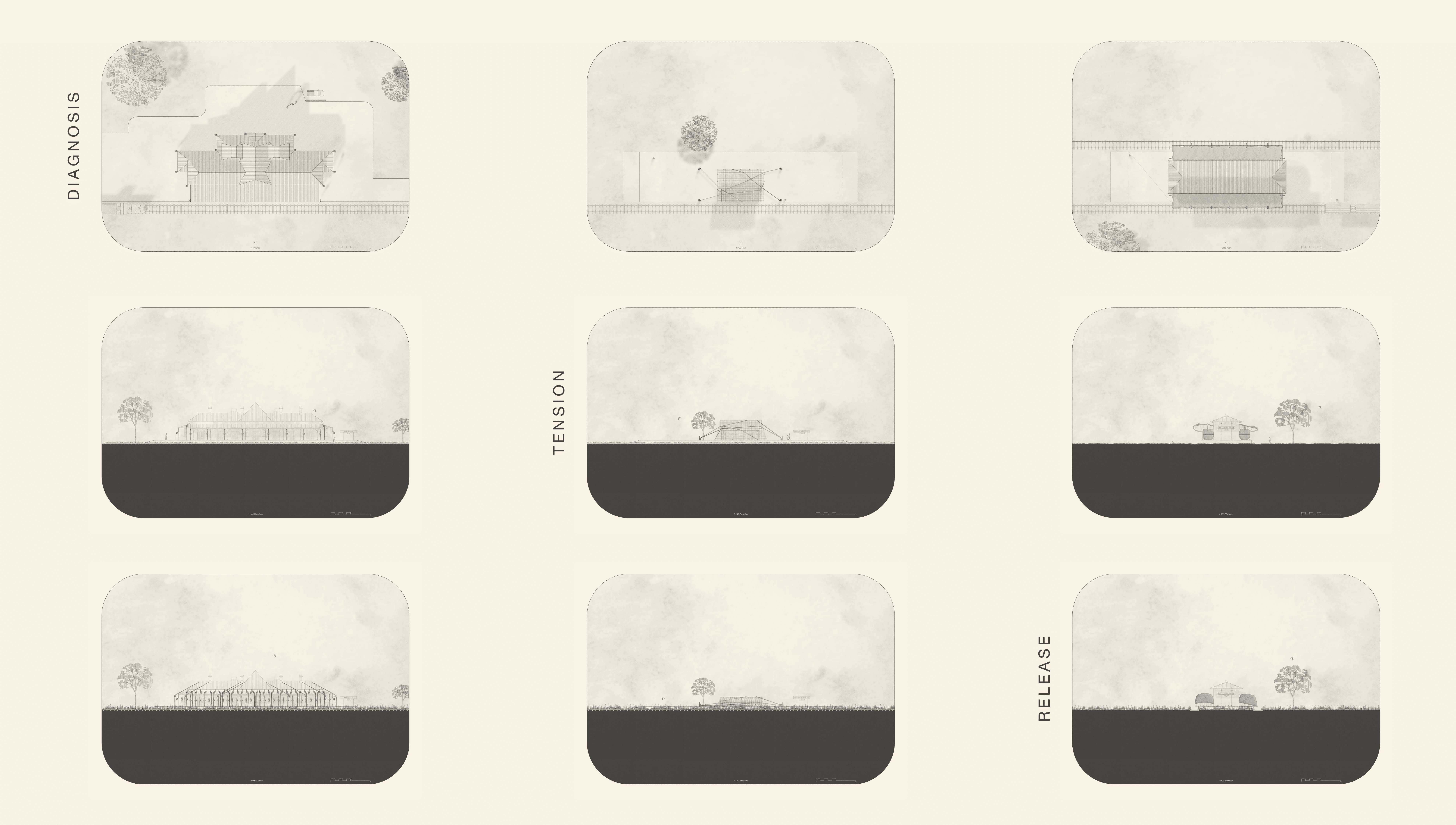 Plans and Elevations Tracing the Life and Death of Armidale, Black Mountain, and Wallangarra Railway Stations: Diagnosis, Tension, Release