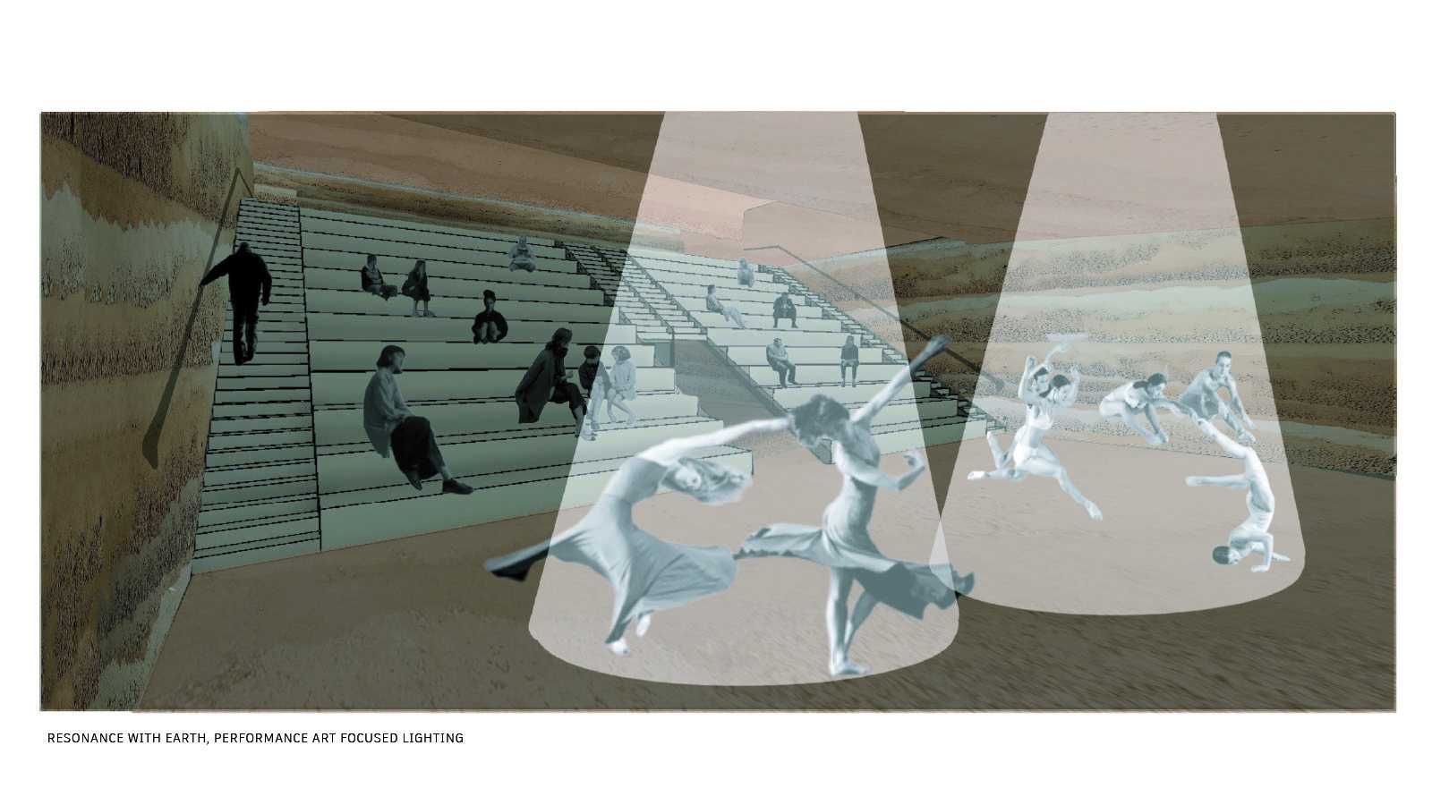 Resonance with Earth, performance art focused lighting. 