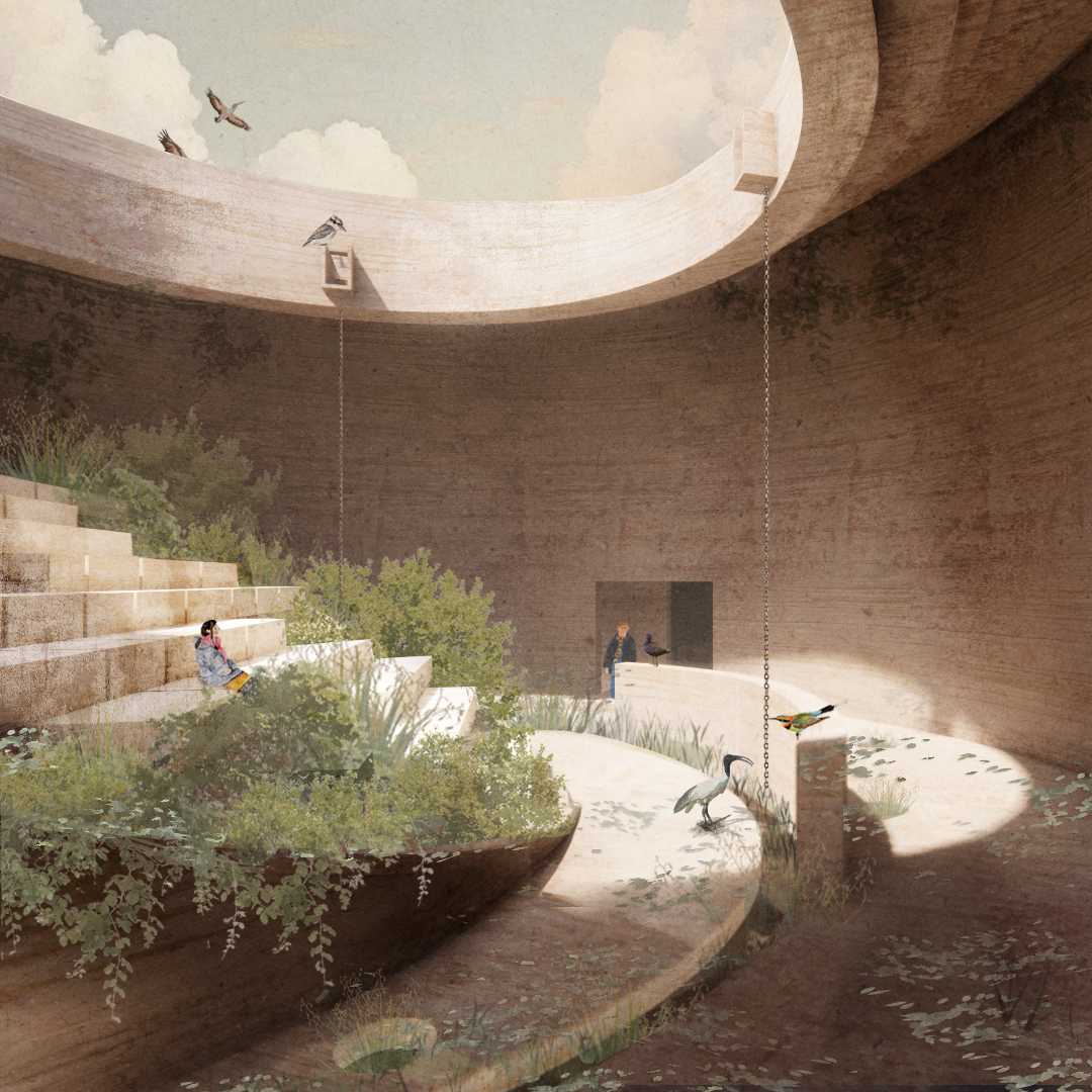 Interior visualisation of the Parliament House.